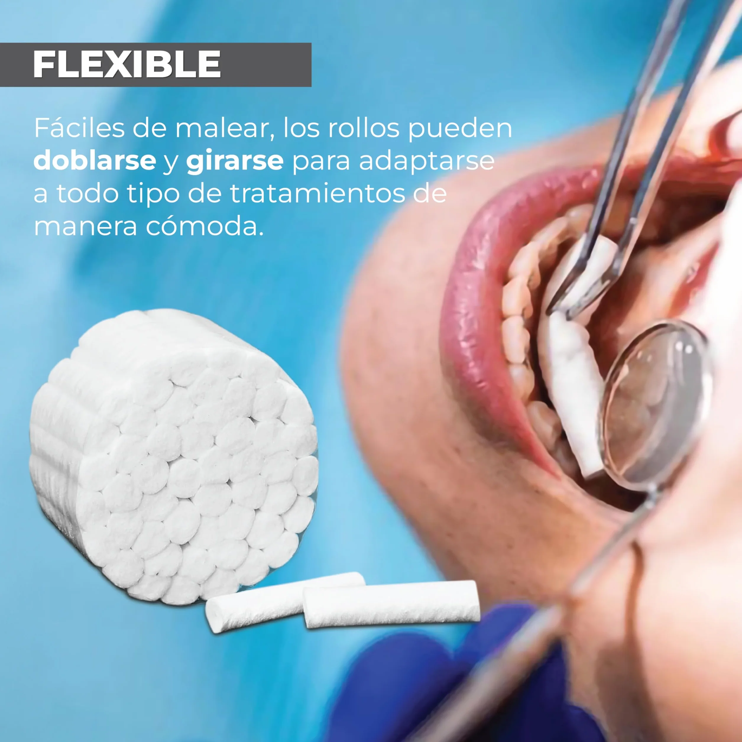 Rollos de Algodón Dental 15 Piezas (600 Rollos) para Sangrado Nasal o Bucal