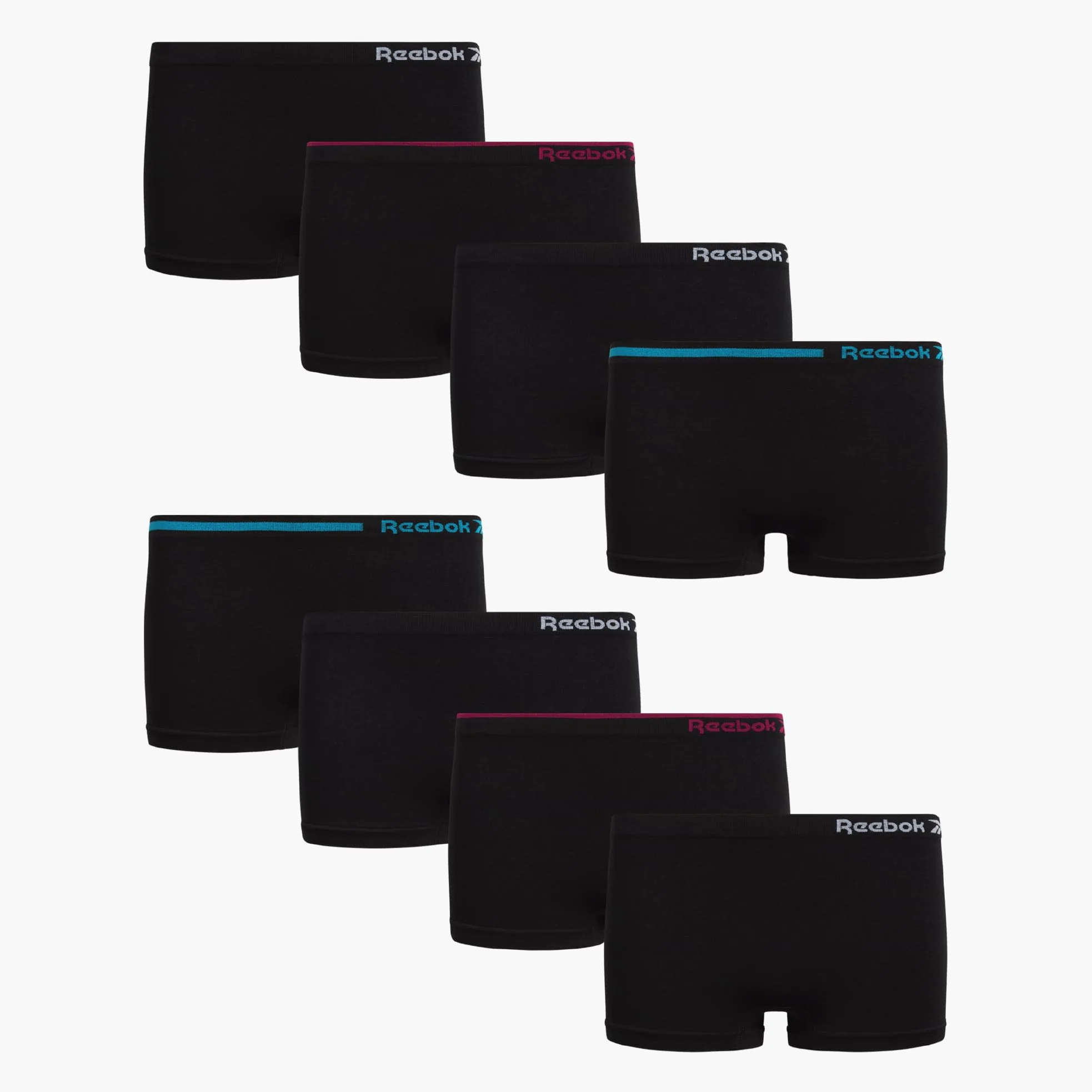 Reebok Ropa interior para niñas, paquete de 8 bragas transpirables suaves sin costuras para niñas (tallas: 6-16)