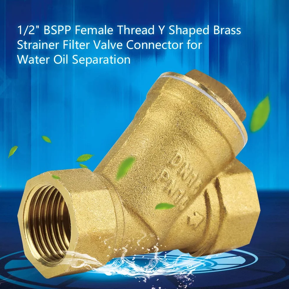 Filtro de Latón 1/2" BSPP Rosca Hembra Válvula en Y Separación Agua Aceite DN15