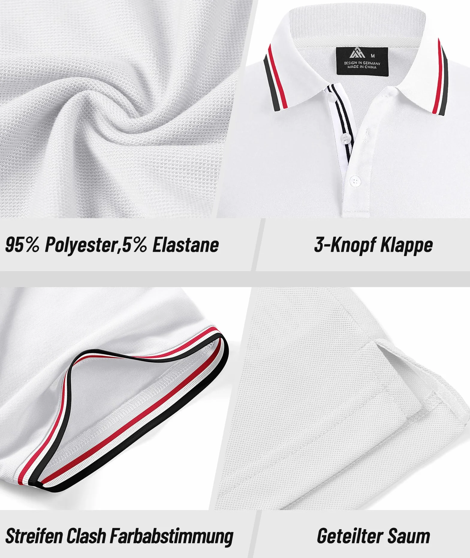 SwissWell 3 Piezas Polo Hombre Manga Corta Golf Verano