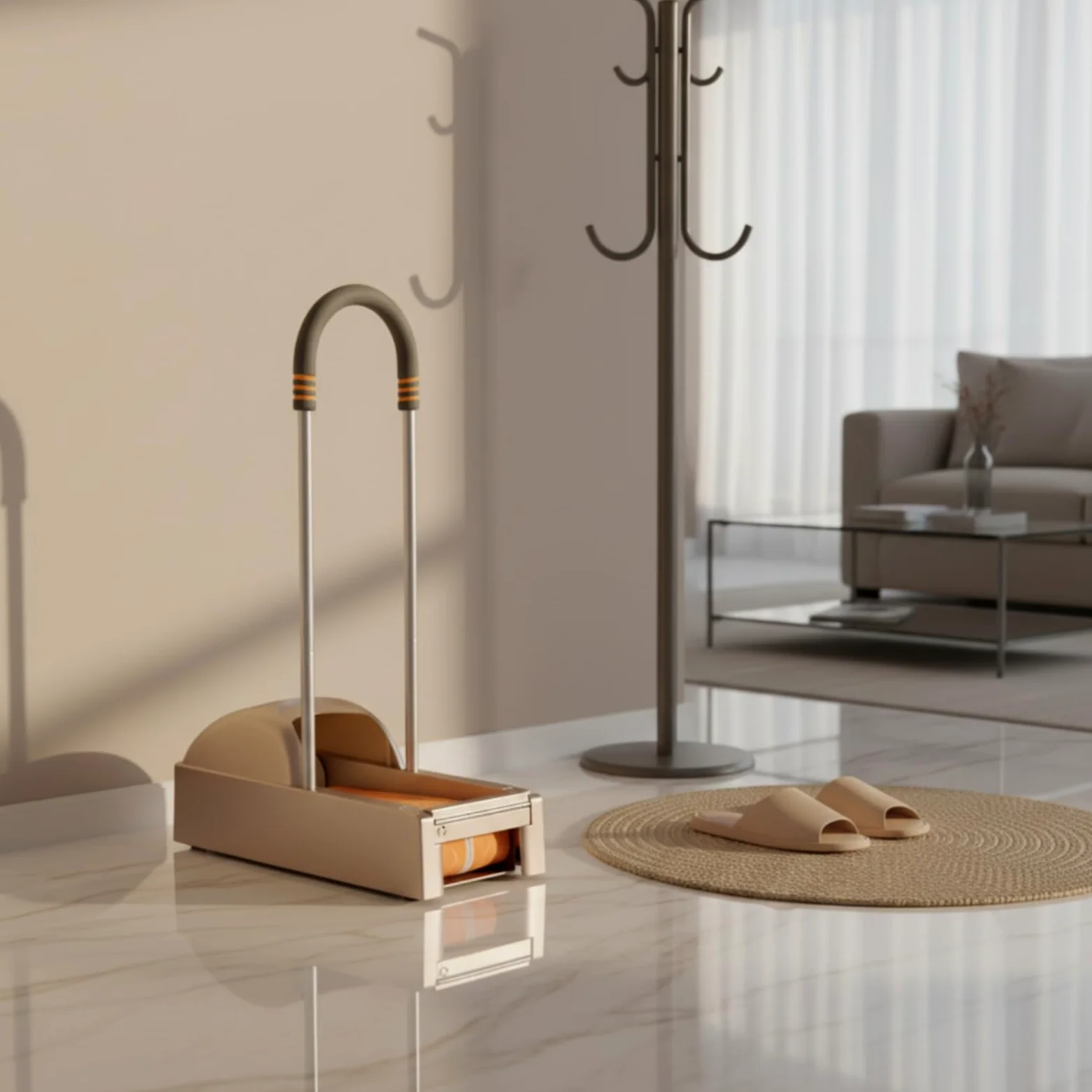 TISHITA Máquina de Cubiertas de Zapatos Dispensador Plegable de Película para Calzado con Base Rectangular y Compartimiento Interno Estructura de y Acero, Blanco Clásico