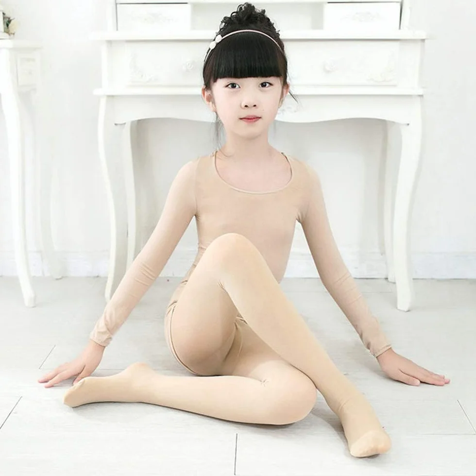 Niñas Baile Ballet Elásticos Camiseta Pantimedias Niños Gimnasia Medias Leotardos Conjuntos Térmicos