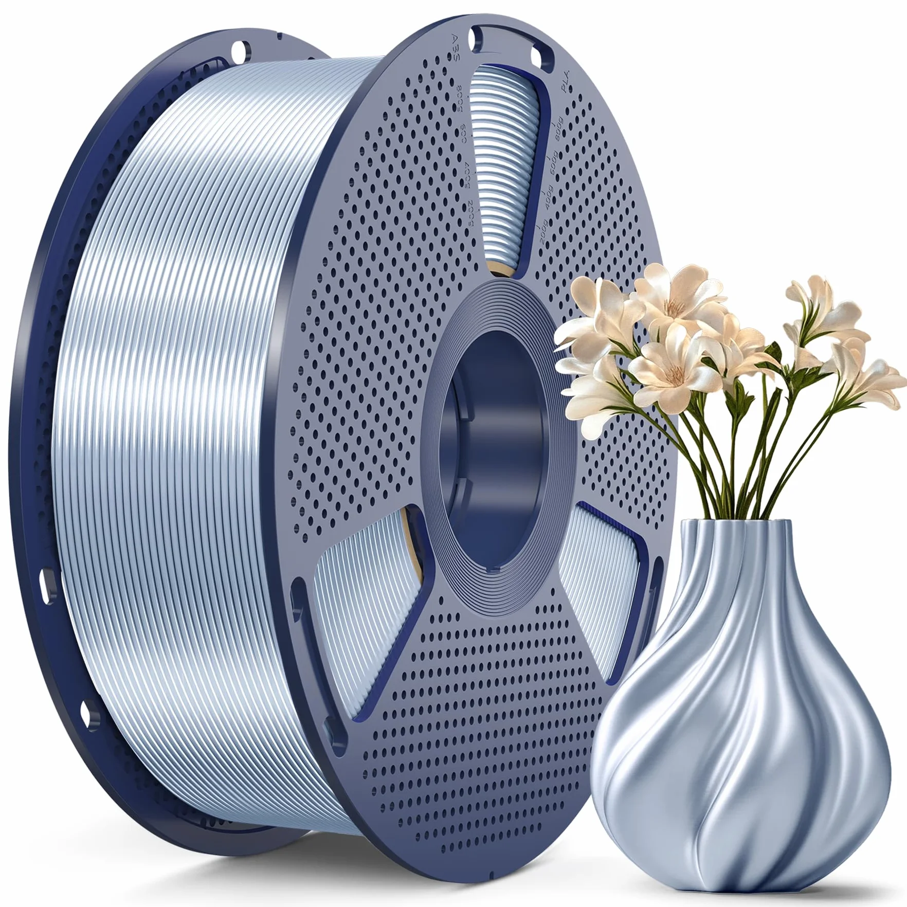 SUNLU PLA+ Silk Filamento 3D Seda Metálica 1,75 mm 1KG Plata