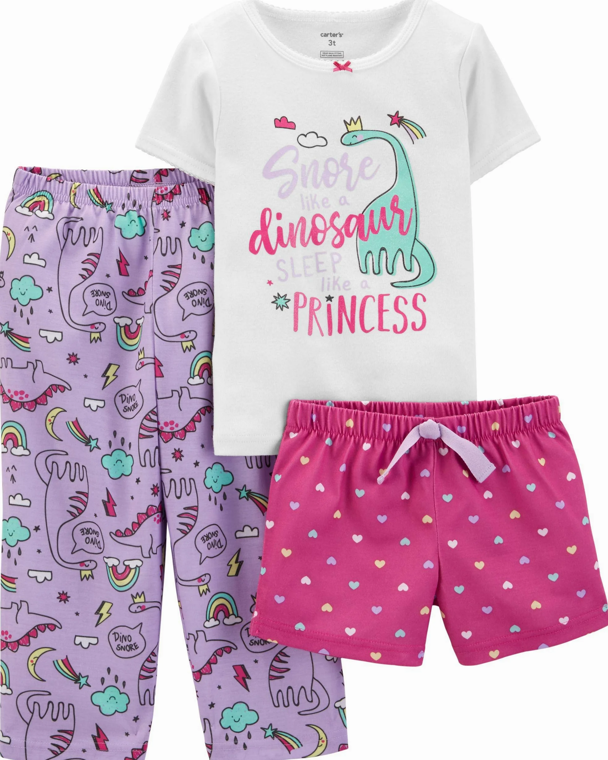 Carter's 3 Piezas Conjunto de Pijama para niñas