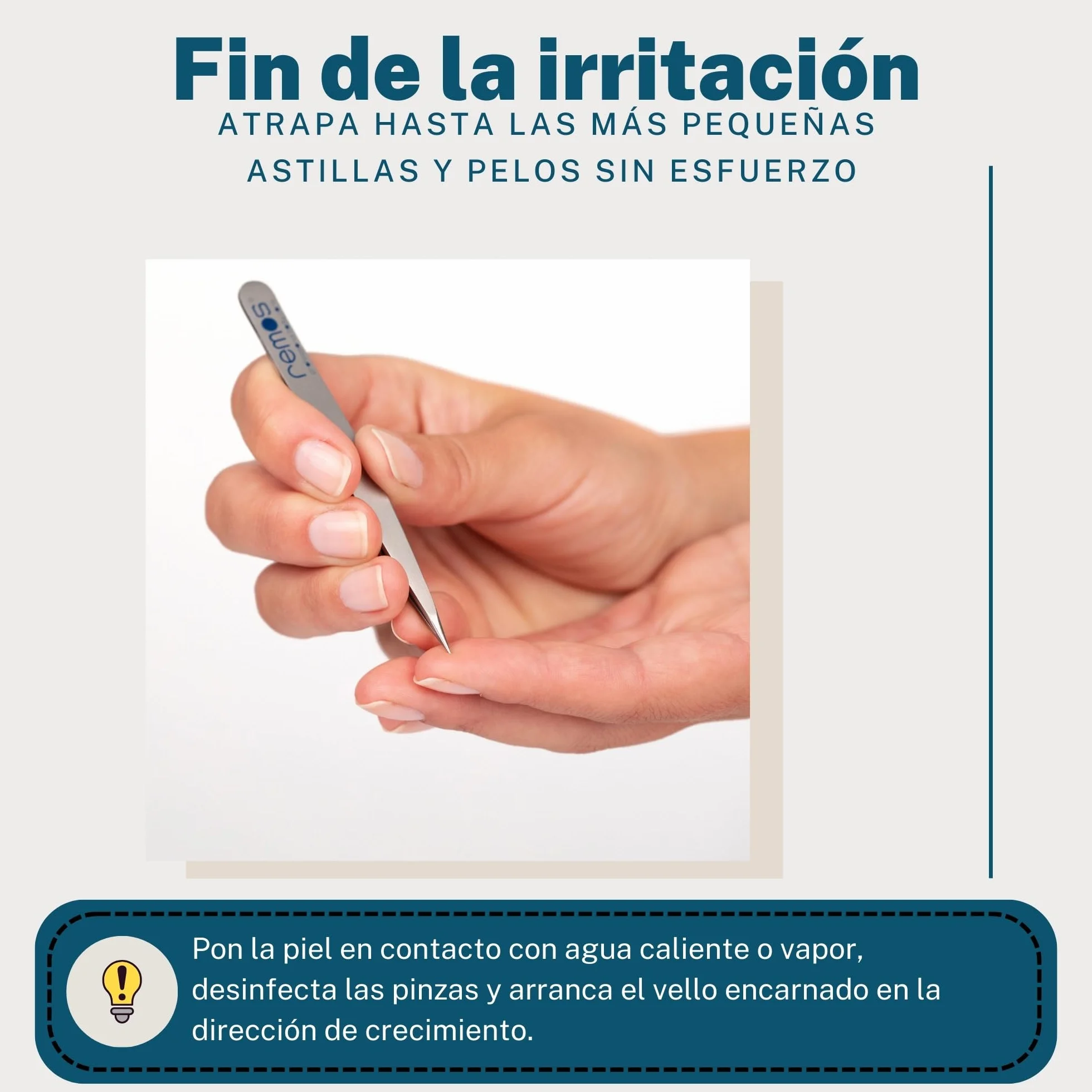 REMOS Pinzas para astillas acero inoxidable 9,5 cm punta fina rojo