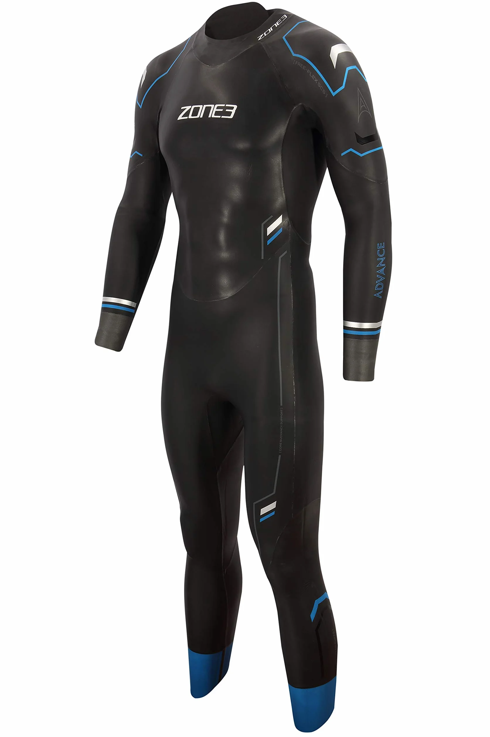 ZONE3 Mens Advance Triathlon Swimming Wetsuit 2022 - Black/Blue