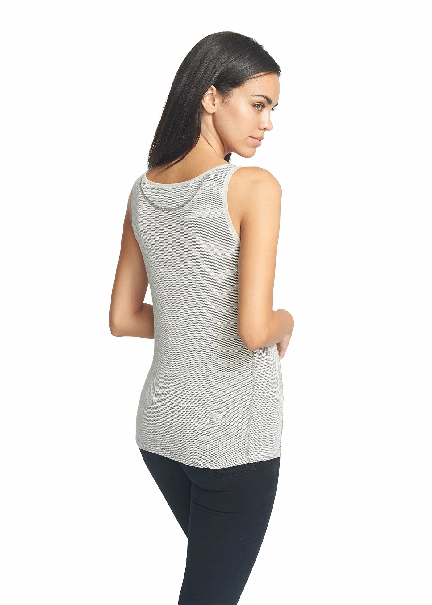 silver wave - Ropa EMF 5G Antiradiación - Camiseta Tirantes Mujer - Beige