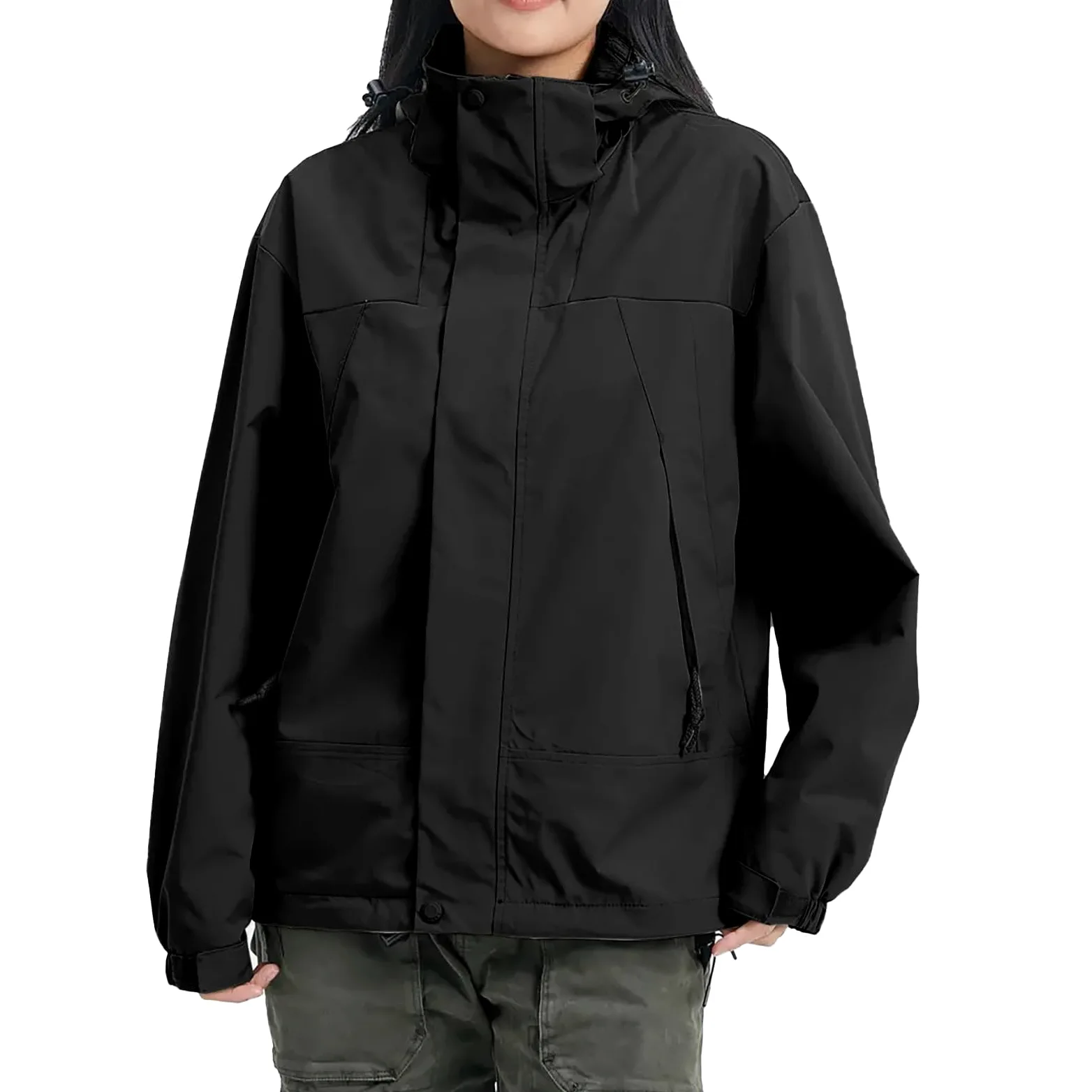 Chaqueta Para Deportes Al Mujer, Y Desmontable A De Viento, Adecuada Montañismo Esquí Chubasquero Mujer Ligero Conjunto Impermeable Running Chaquetas Softshell Adult Waterproof Raincoat