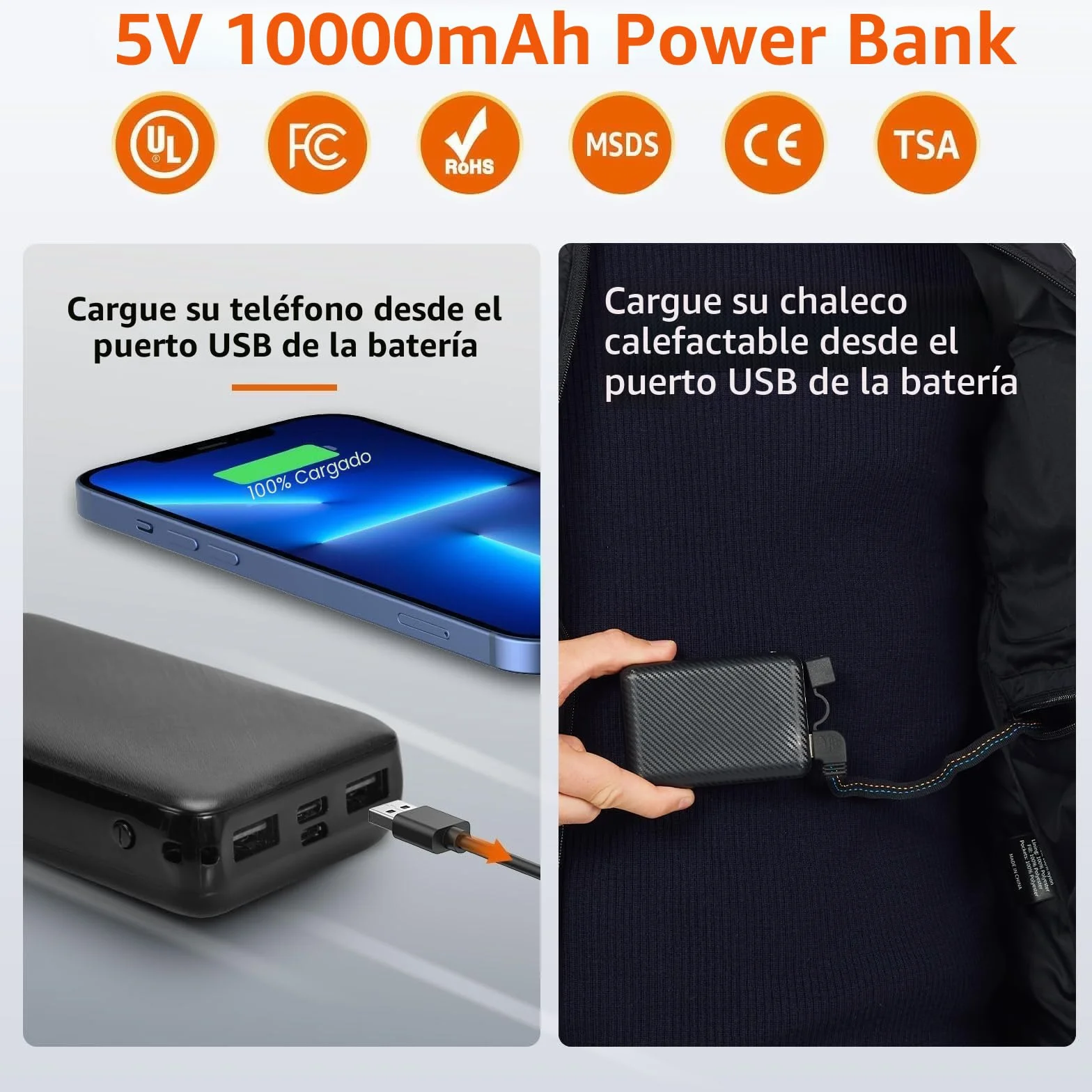 Chaleco Calefactable, Chaleco Calentador Para Hombres Y Mujeres Con Bateria, 3 Temperaturas Ajustables,Lavable Para Calor Interior, Actividades Al Aire Libre