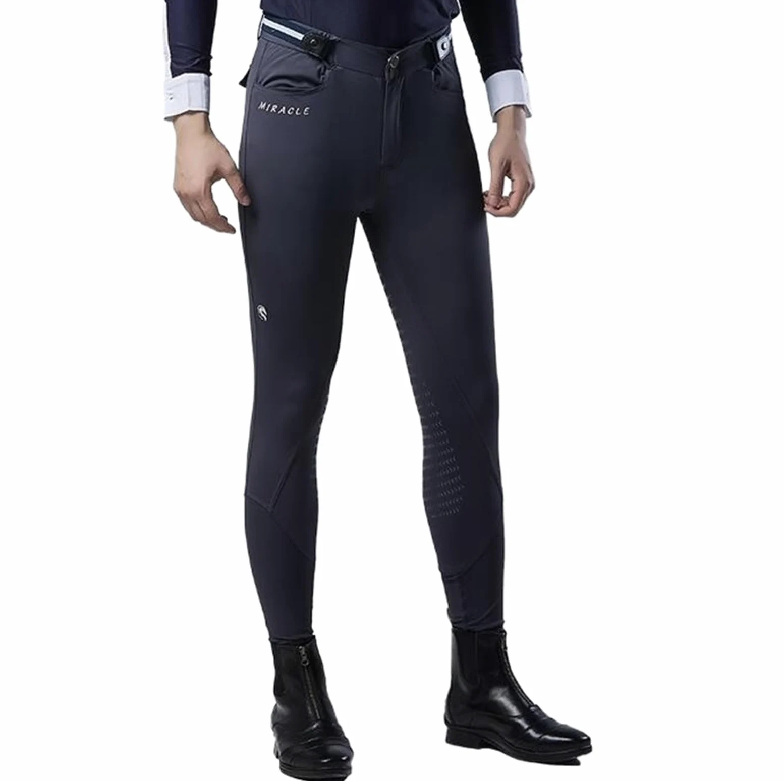 Pantalones de equitación for hombre, pantalones ecuestres, ropa primavera y verano, silicona for montar a caballo Para Montar(White,30)