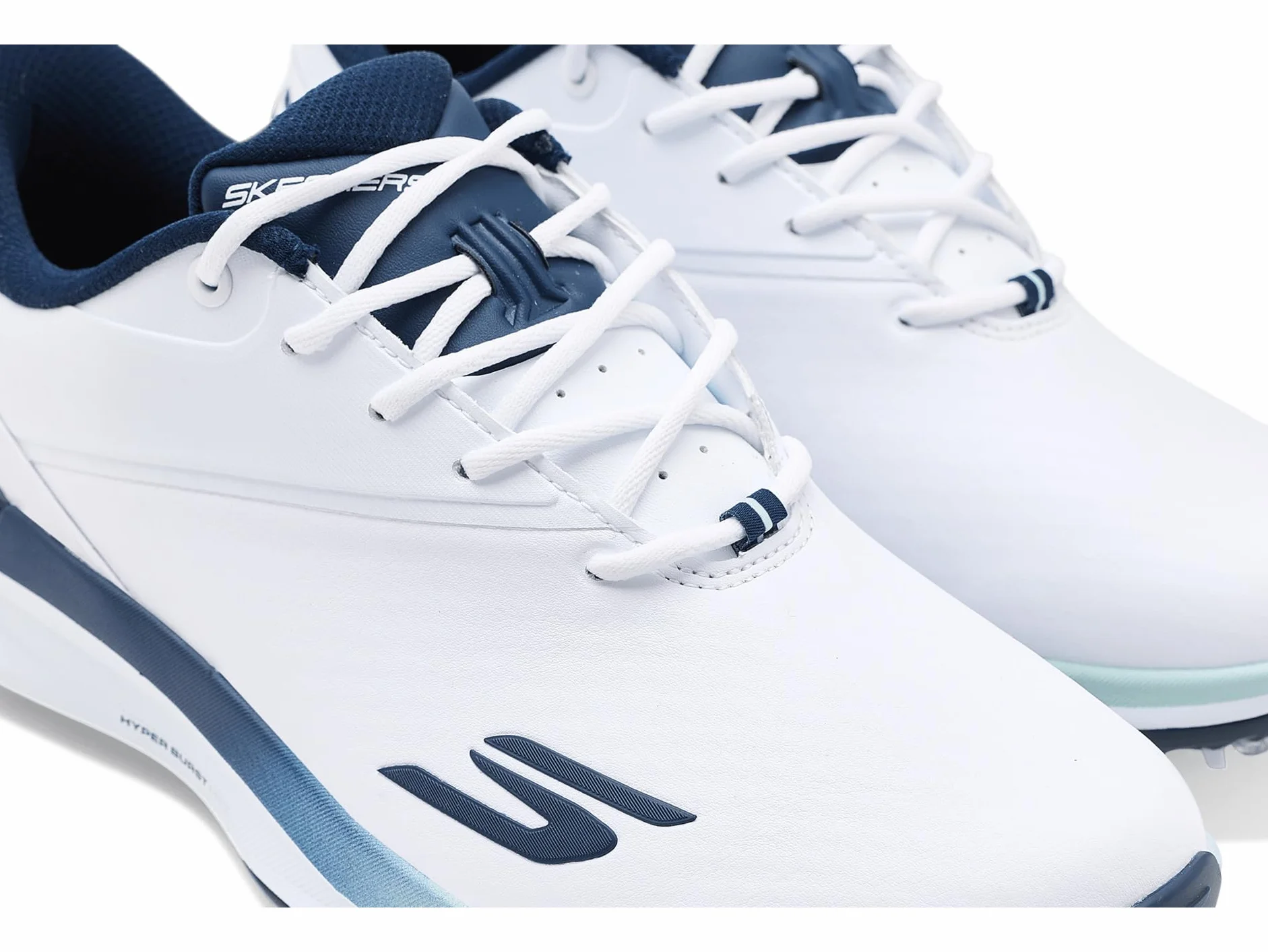 Skechers Golf Blade Tour SL, Zapatos de Golf para Hombre, Estándar (Blanco/Azul Marino, Sistema Tallas Calzado EU, Adulto, Números, Mediano, 43)