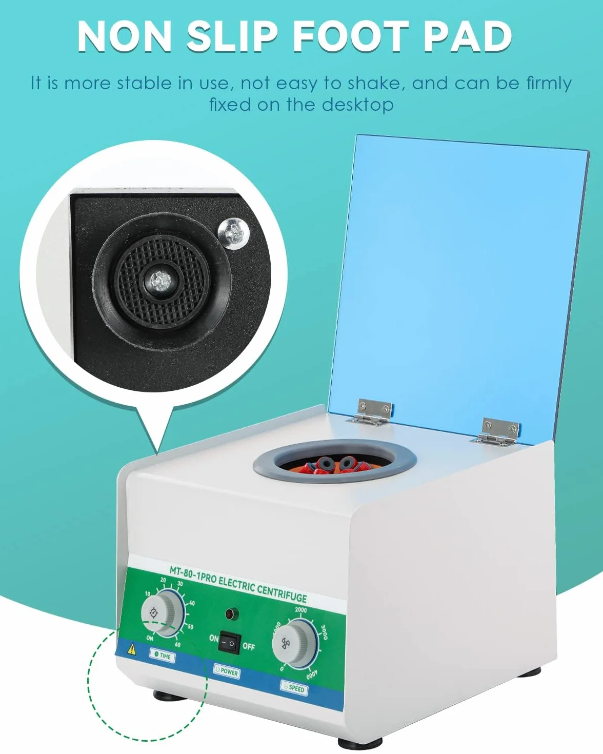 Mxmoonant Centrifugadora de Laboratorio 4000rpm 6x15ml 1865xg 60min Temporizador