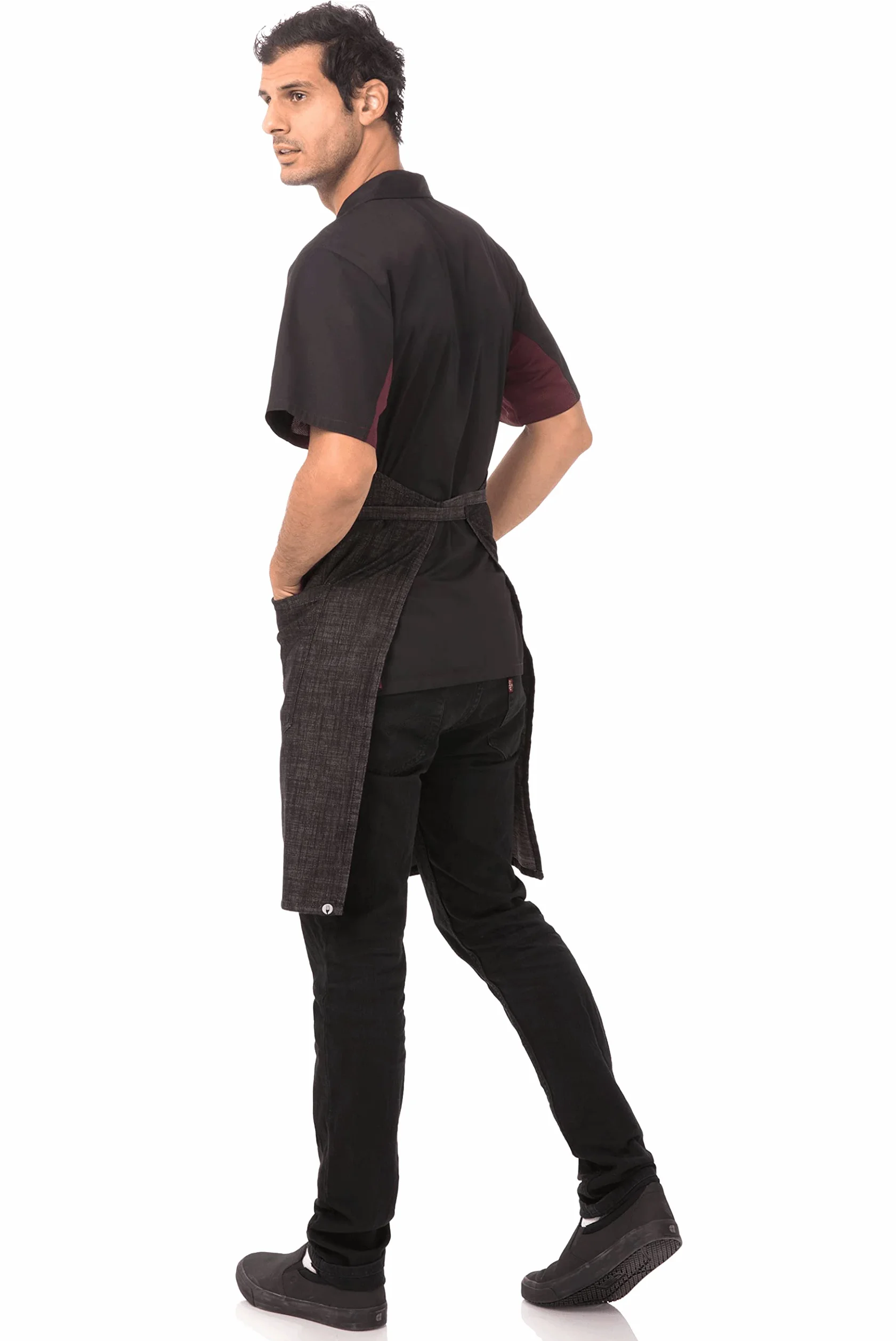 Chef obras Crosshatch babero Delantal, ABXX052-BBG-0