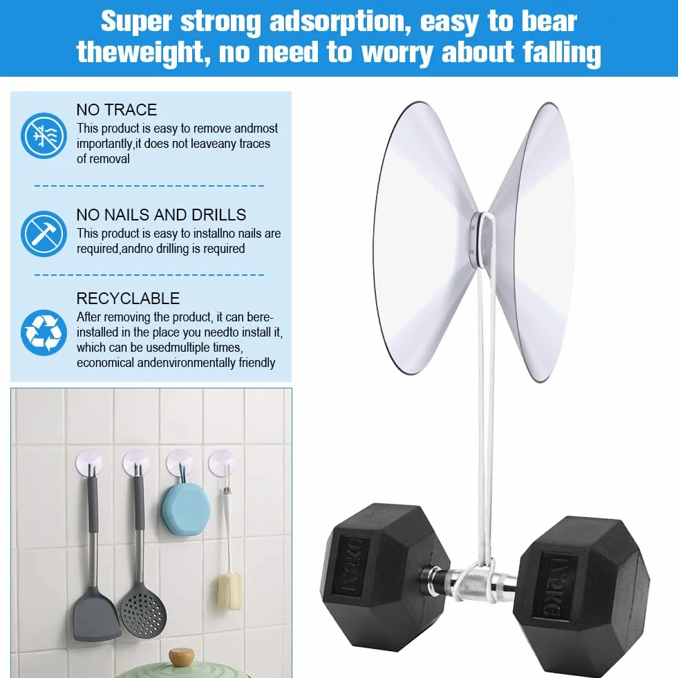 flintronic Ventosa de doble cara 40 mm, 6 Piezas para Camper, Baño, Armario, Ventana