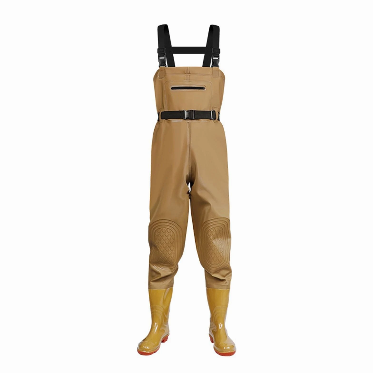 Pantalones de vadeo impermeables para hombre con botas - Pantalones largos de trabajo para hombre con bolsillos, pantalones de peto de color sólido, impermeable, mameluco ajustable para pesca, granjas