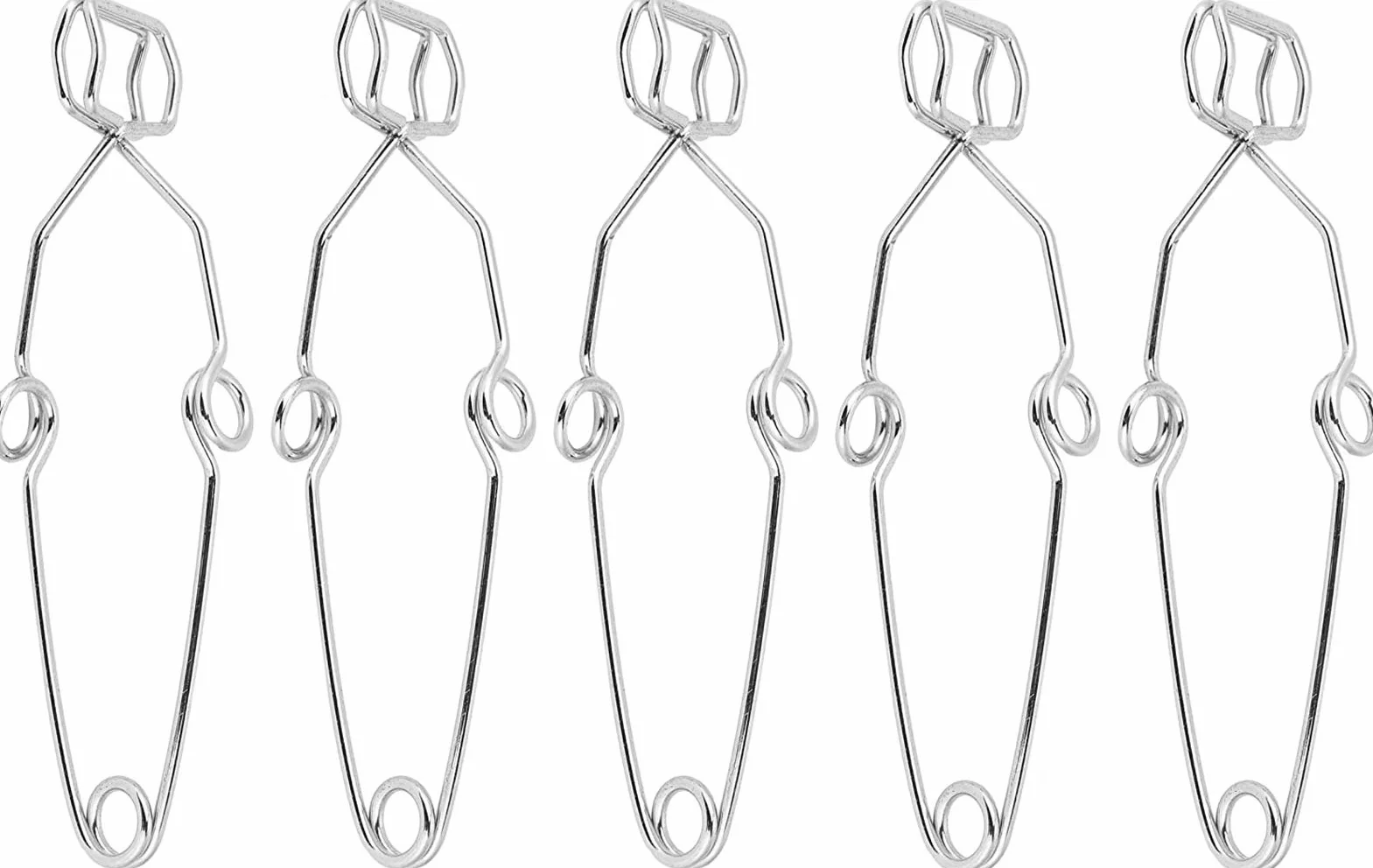 Pinza de acero inoxidable para tubos de ensayo, herramienta de laboratorio, 5 piezas