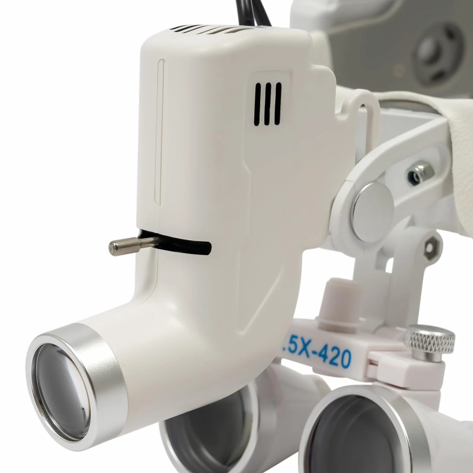 Lupa dentista binocular 3.5x 420mm con luz quirúrgica médica