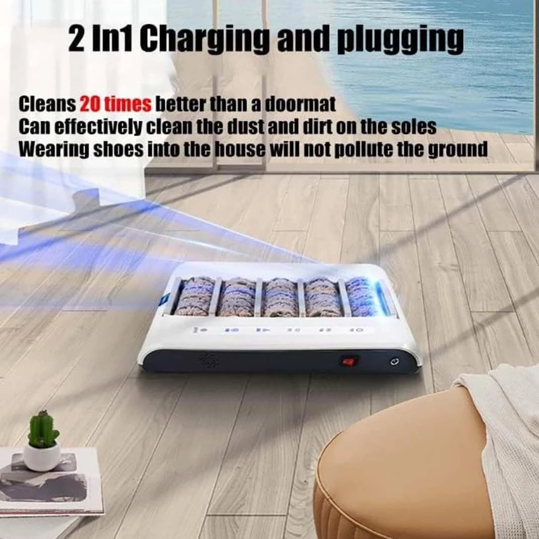 Máquina automática de limpieza de suela de zapatos, limpiador y pulidor de inducción recargable, 2600 mAh para hoteles, edificios comerciales y bancos