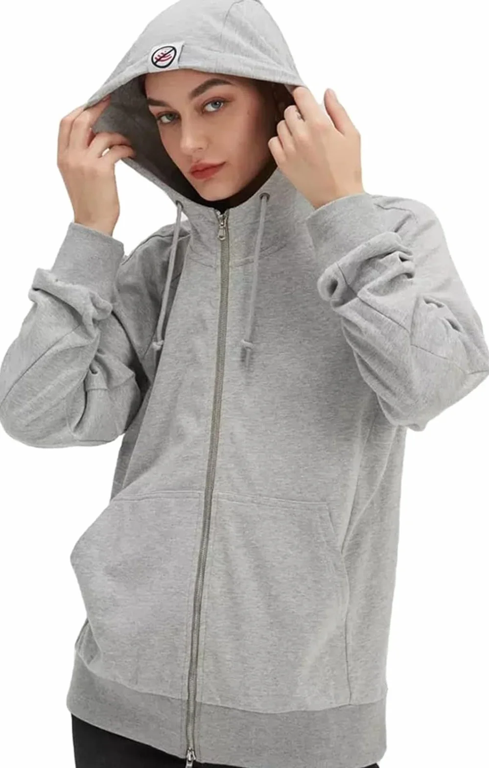 Sudadera Faraday Cremallera Protección EMF Capa Tela Plateada Bloqueo Radiación 5G WiFi RF Microondas Mujeres Embarazadas