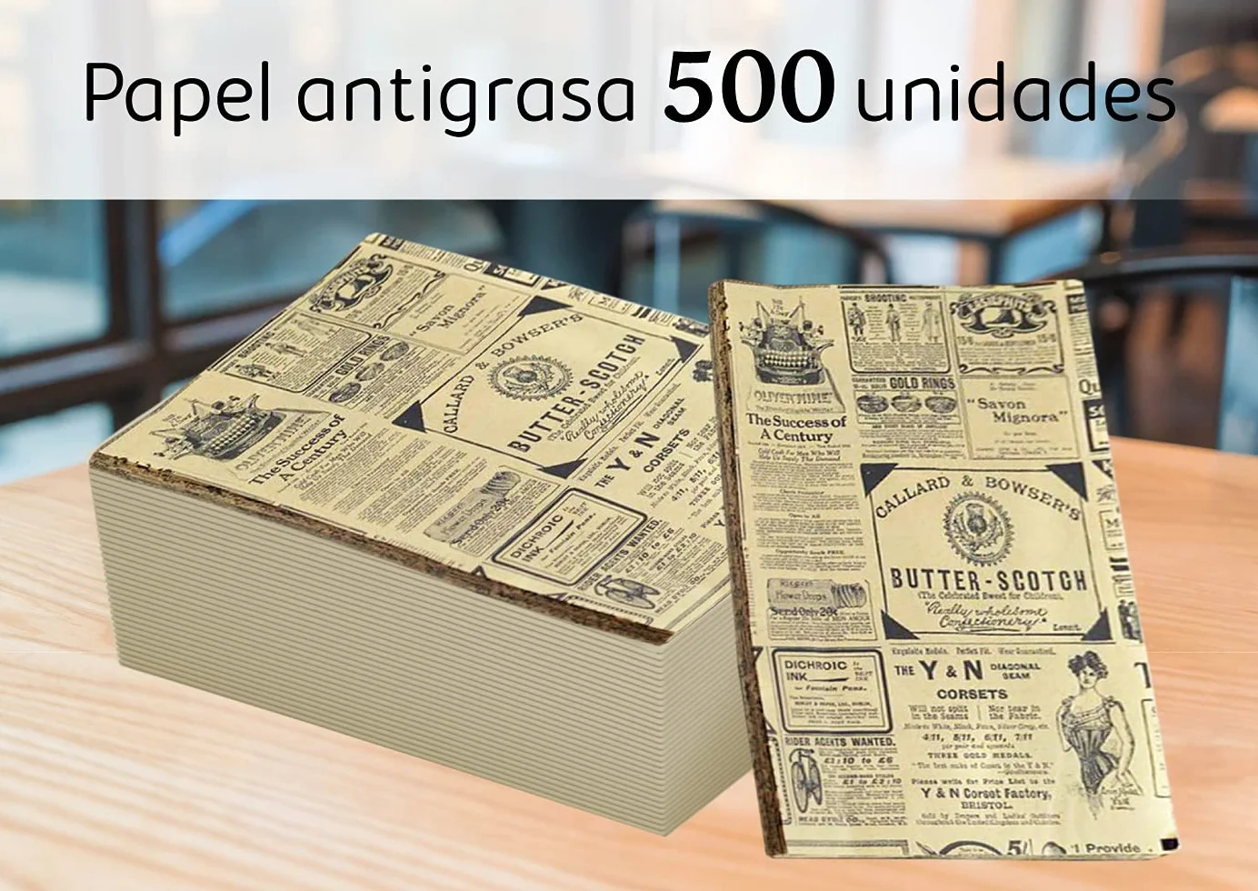 Papel antigrasa para envolver alimentos 500 unidades 32 x 20 cm Kraft