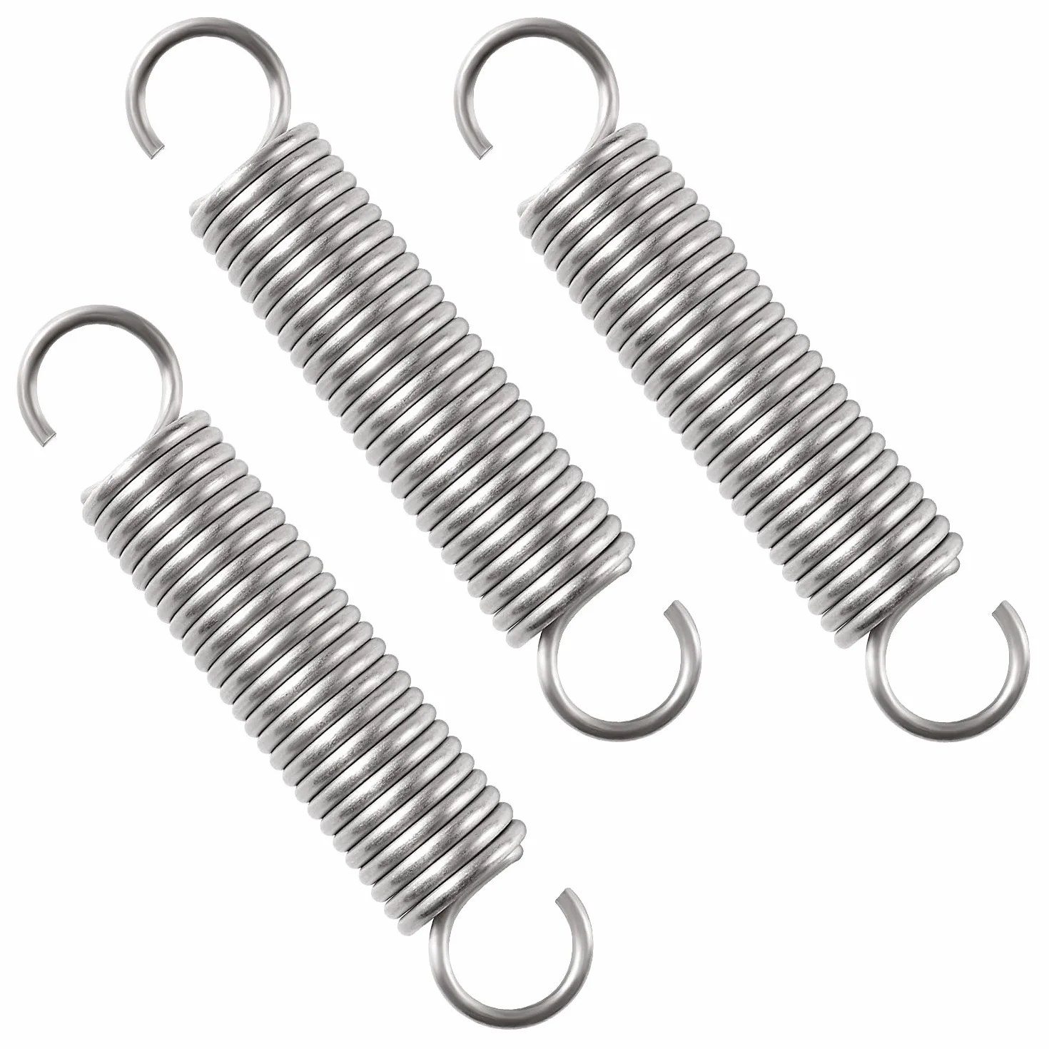 Muelles de Extensión Acero Inoxidable 2.5x20x100 mm Doble Gancho 3 Piezas