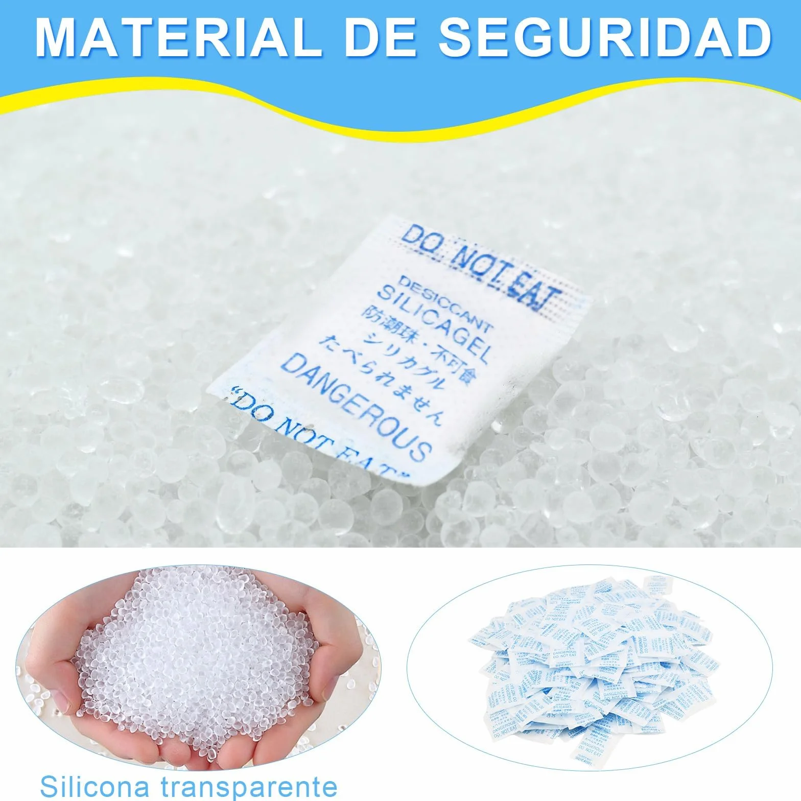 Bolsas de Silica Gel 250 uds 1g Antihumedad para Electrónicos Ropa Alimentos