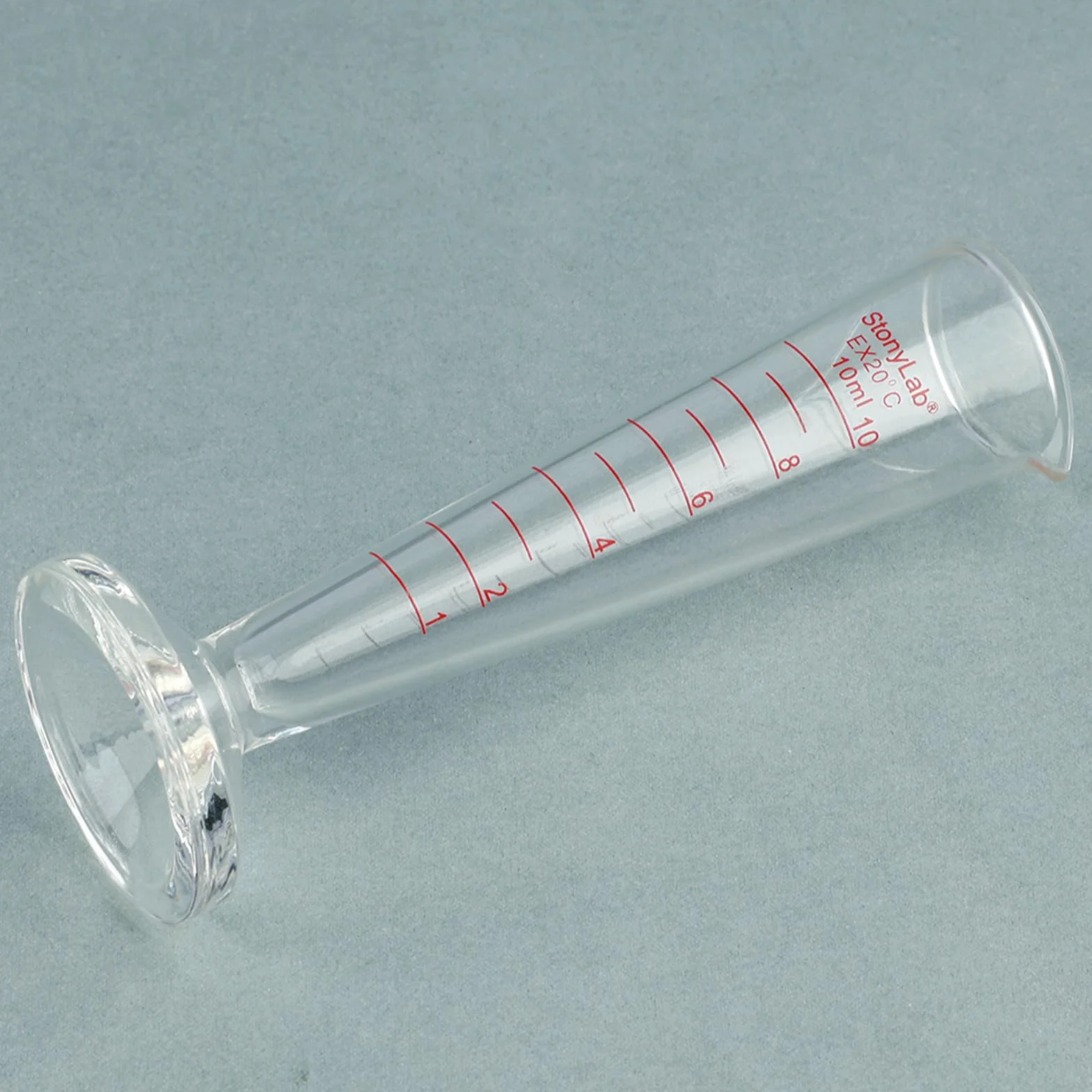 Cylindro Graduado de Vidrio Borosilicato 10 ml Boca Ancha Pico Vertedor