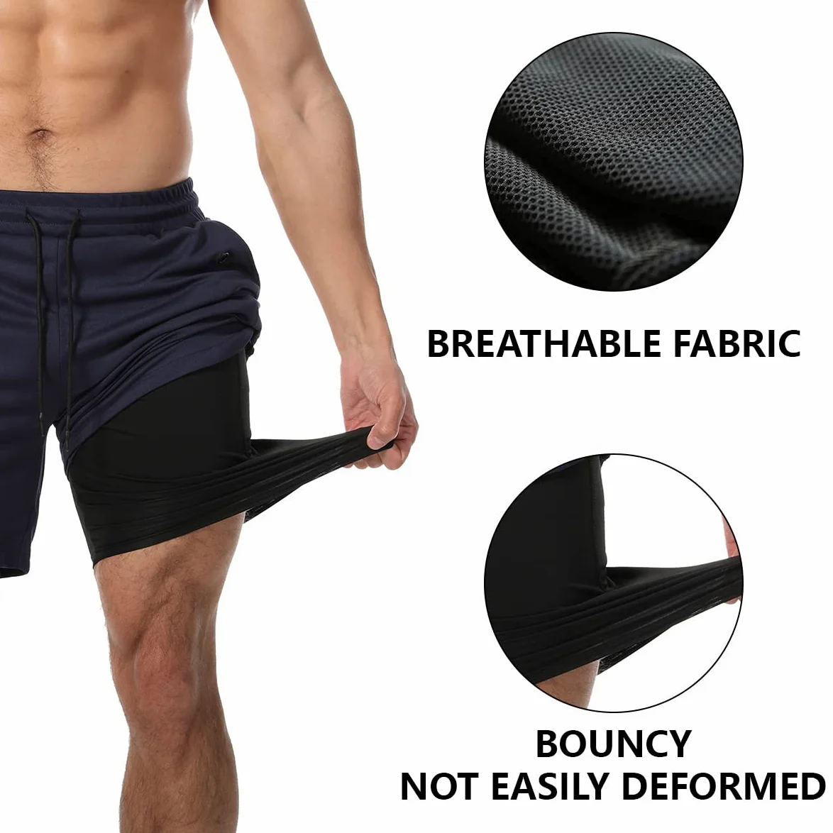 JWJ Gym Shorts - Pantalones Cortos de Gimnasio Hombre