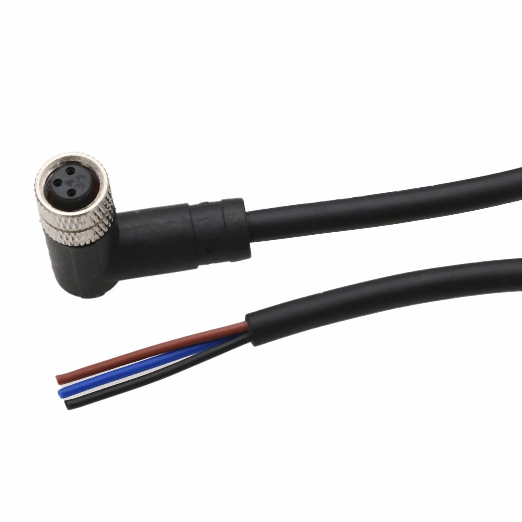 HangTon Cable de alimentación M8 hembra 3 pines sensor actuador blindado PVC 3m para Banner Baumer Turck SICK Omron