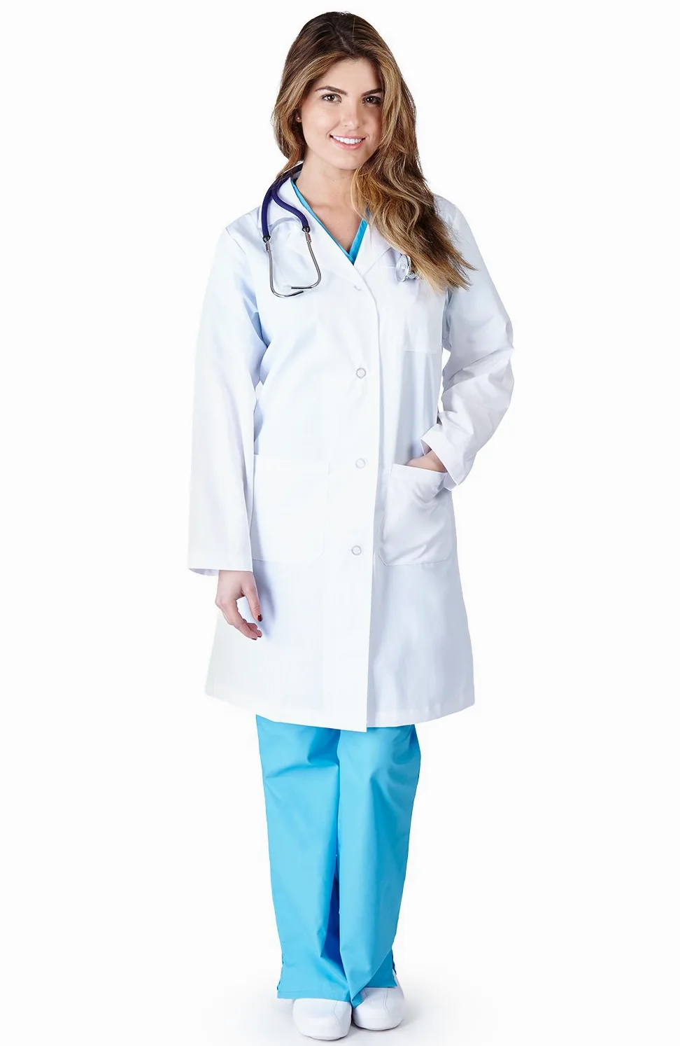Natural Uniforms De las mujeres Ropa de trabajo profesional Labcoat XXX-Grande Blanco
