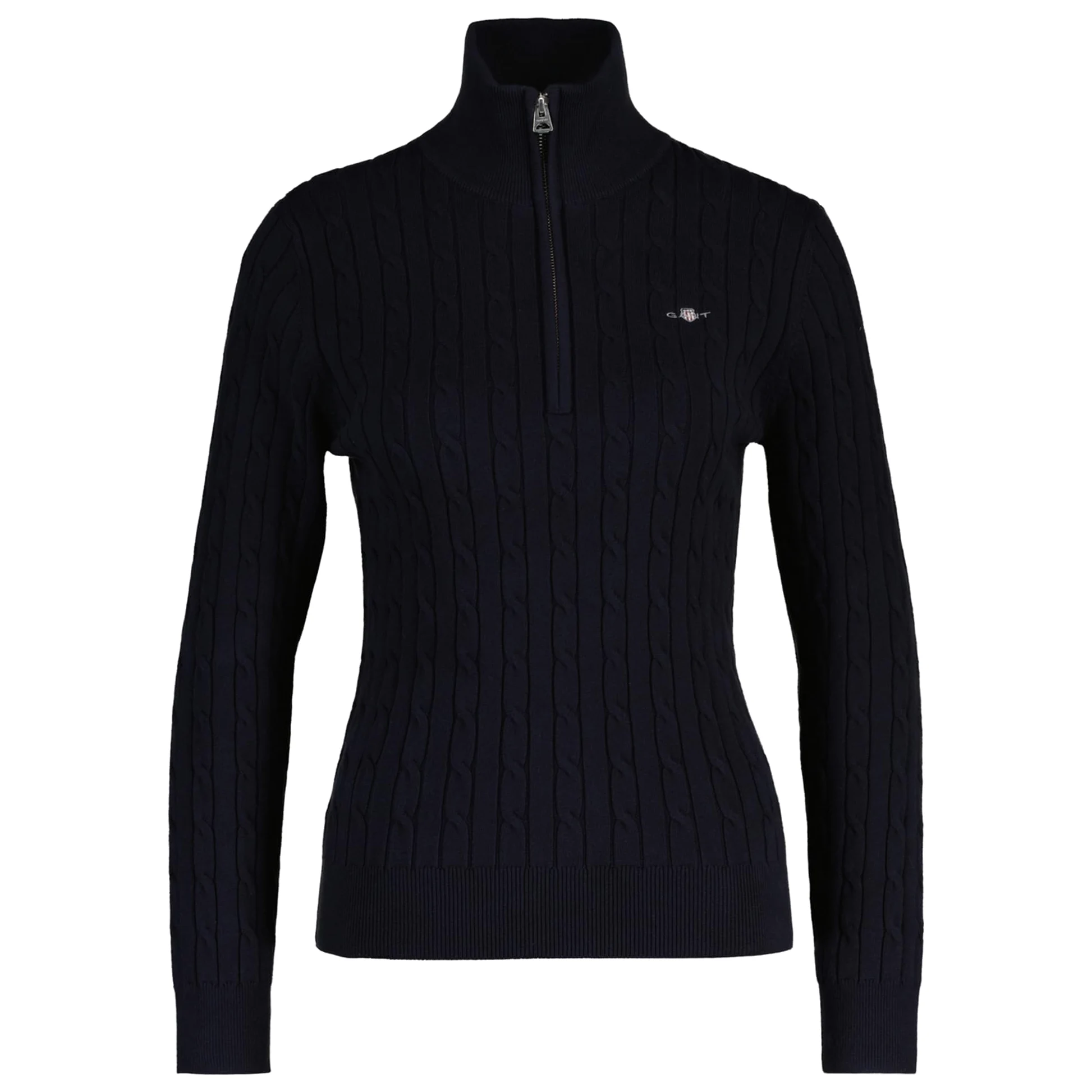 GANT Jersey elástico de algodón para Mujer con Media Cremallera