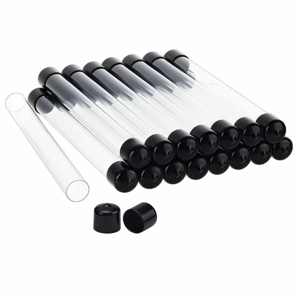 OLYCRAFT Juego de 16 tubos rígidos transparentes de 20,7 cm, diámetro interior 1,9 cm, organizador redondo de almacenamiento