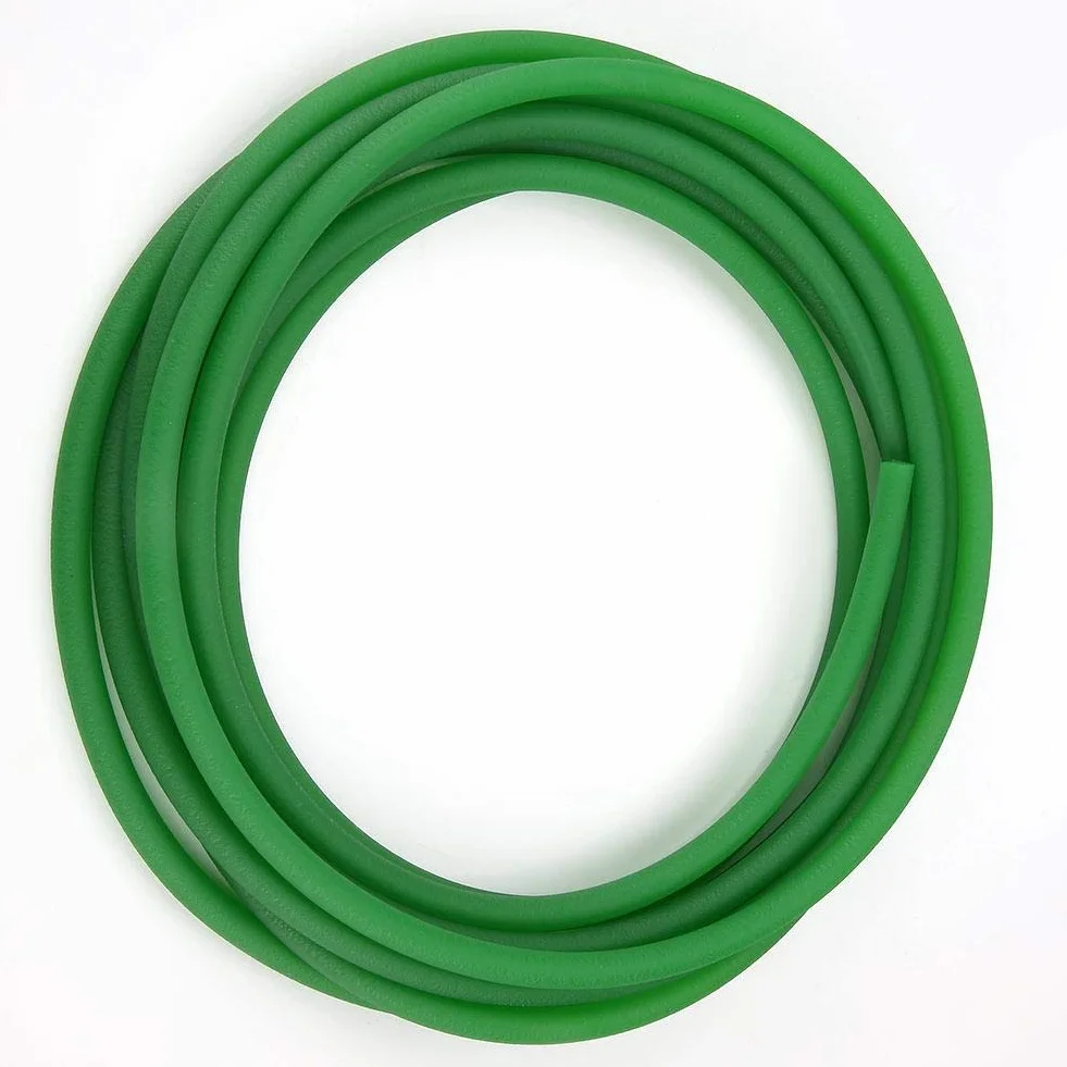 Correa redonda de poliuretano PU 8mm*5m superficie rugosa para accionamiento verde
