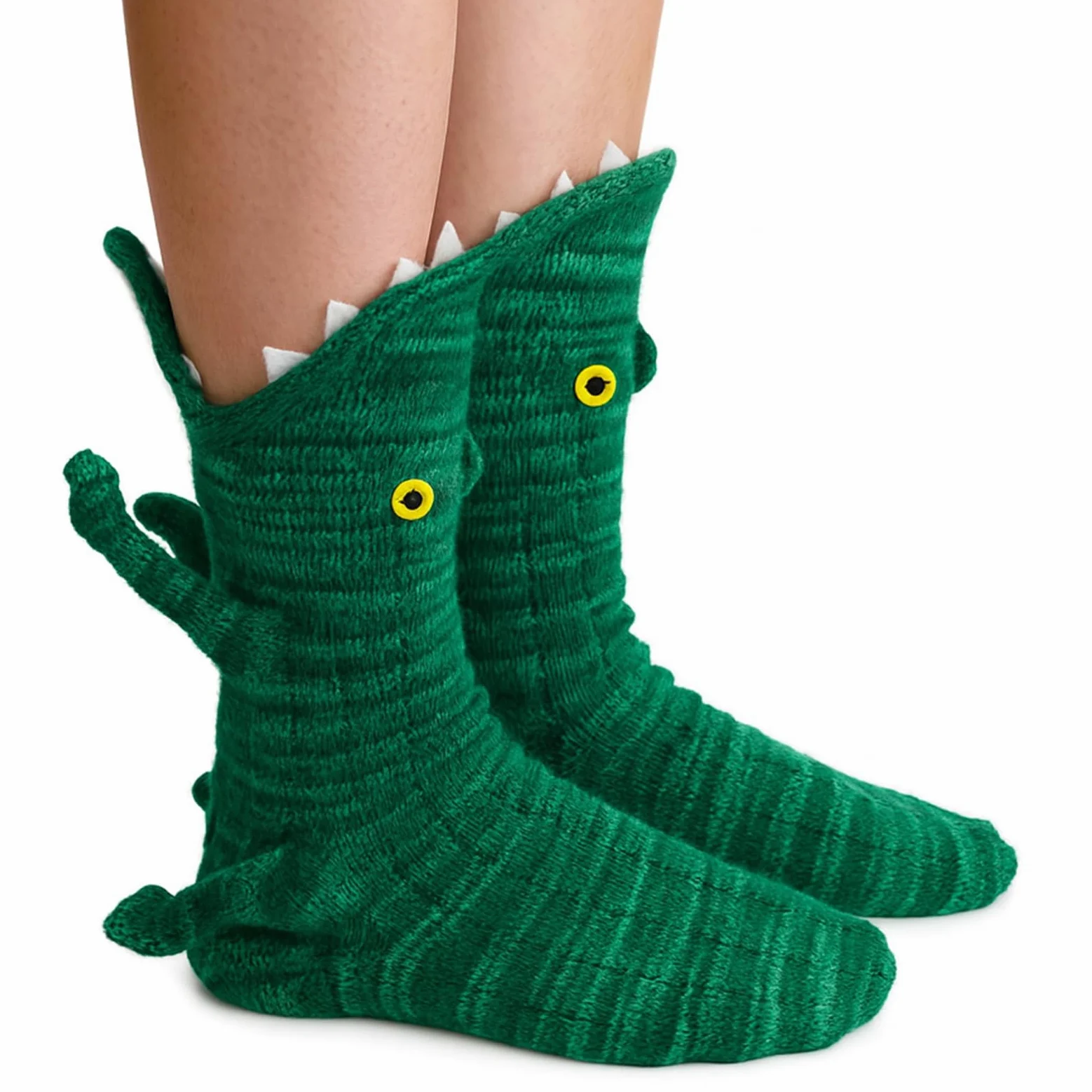Crazy Funny Socks - Calcetines de cocodrilo para mujer y hombre, calcetines de tiburón para morder, calcetines de punto novedosos para invierno
