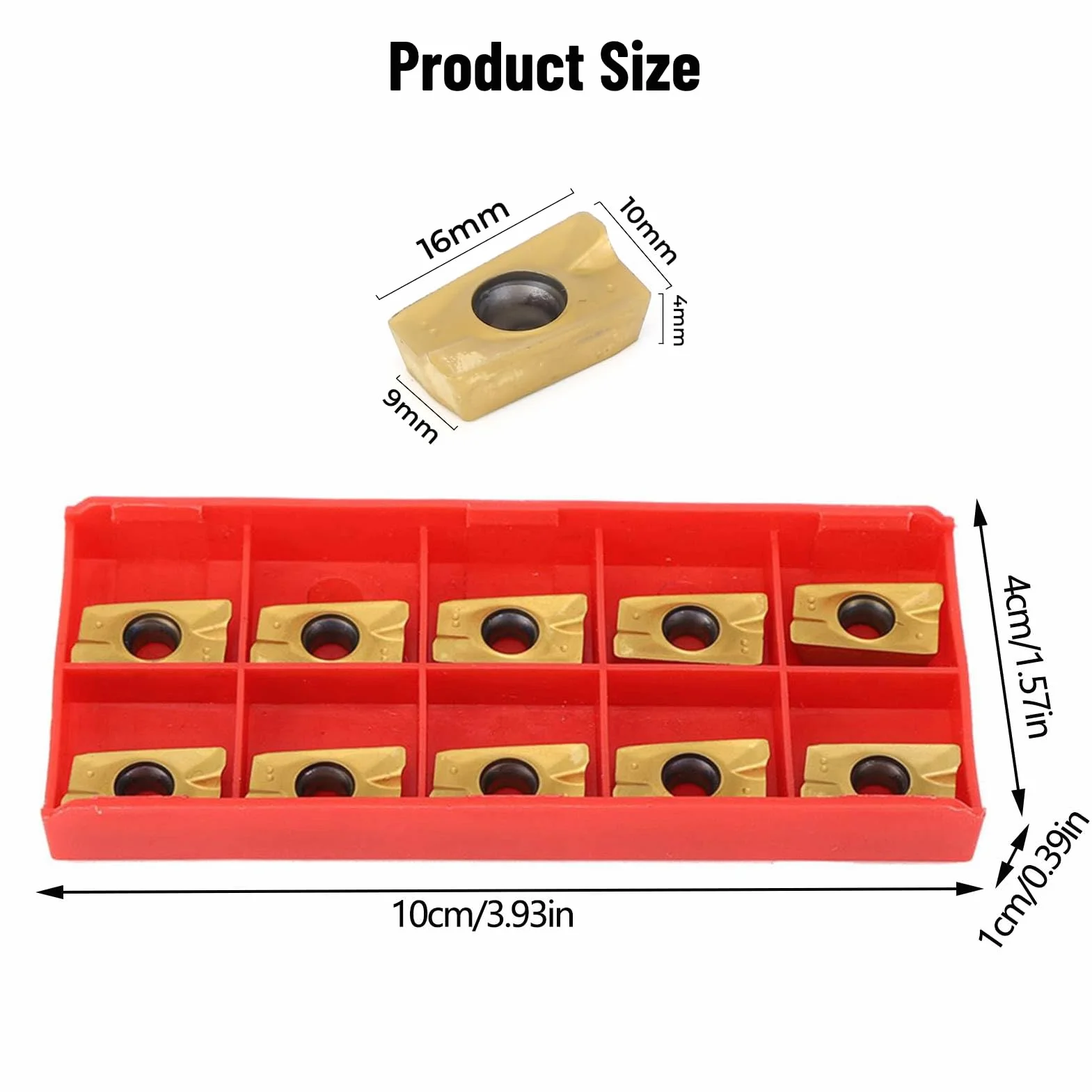 Insertos de Carburo APMT1604 10PCS Fresado Torneado Cementado Dureza 15-50HRC CNC