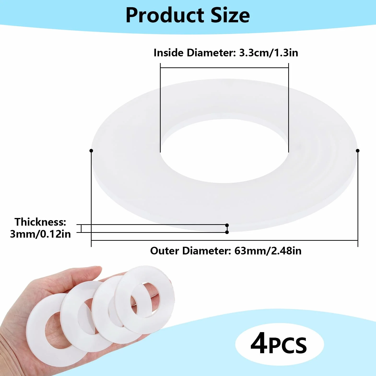 Geberit Junta de Sellado para Válvula de Descarga WC 4 Piezas Silicona Repuesto 816.418.00.1 Blanco