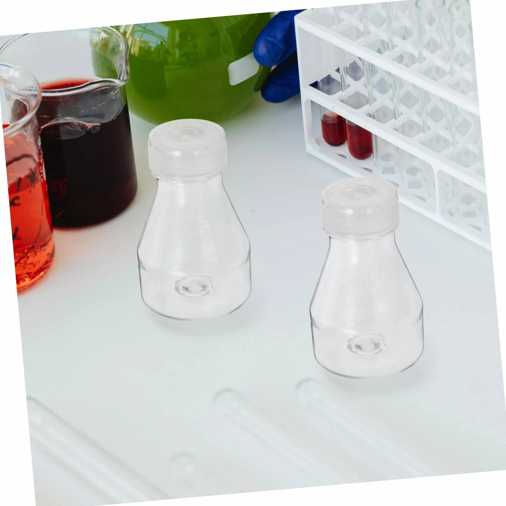 TOPBATHY Botellas de Plástico Reutilizables para Cultivo Celular, Paquete de 2 Unidades