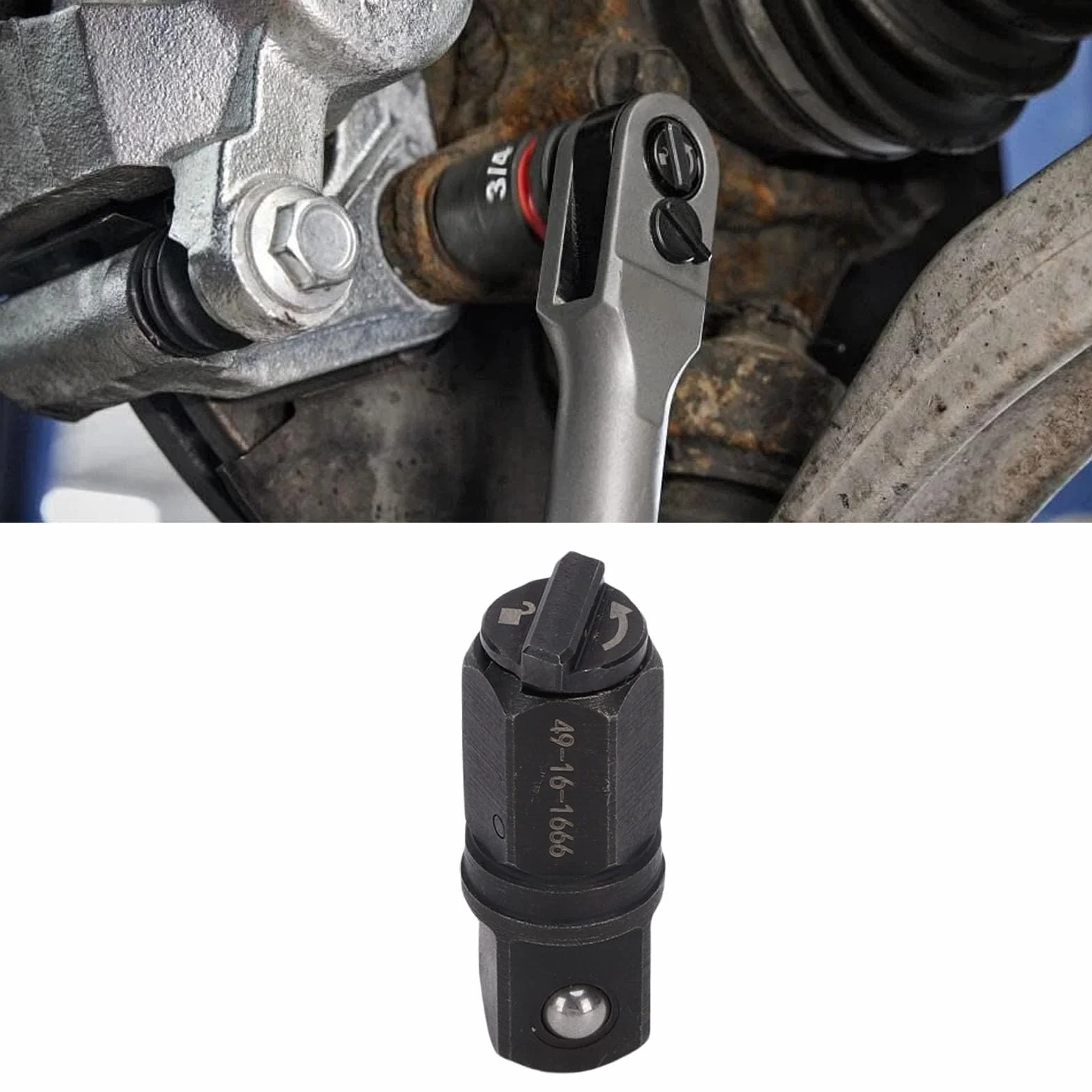 Adaptador de Yunque de Trinquete 1/2 Pulgada, Reemplazo de Acero Al Carbono con Bloqueo Hexagonal Antideslizante