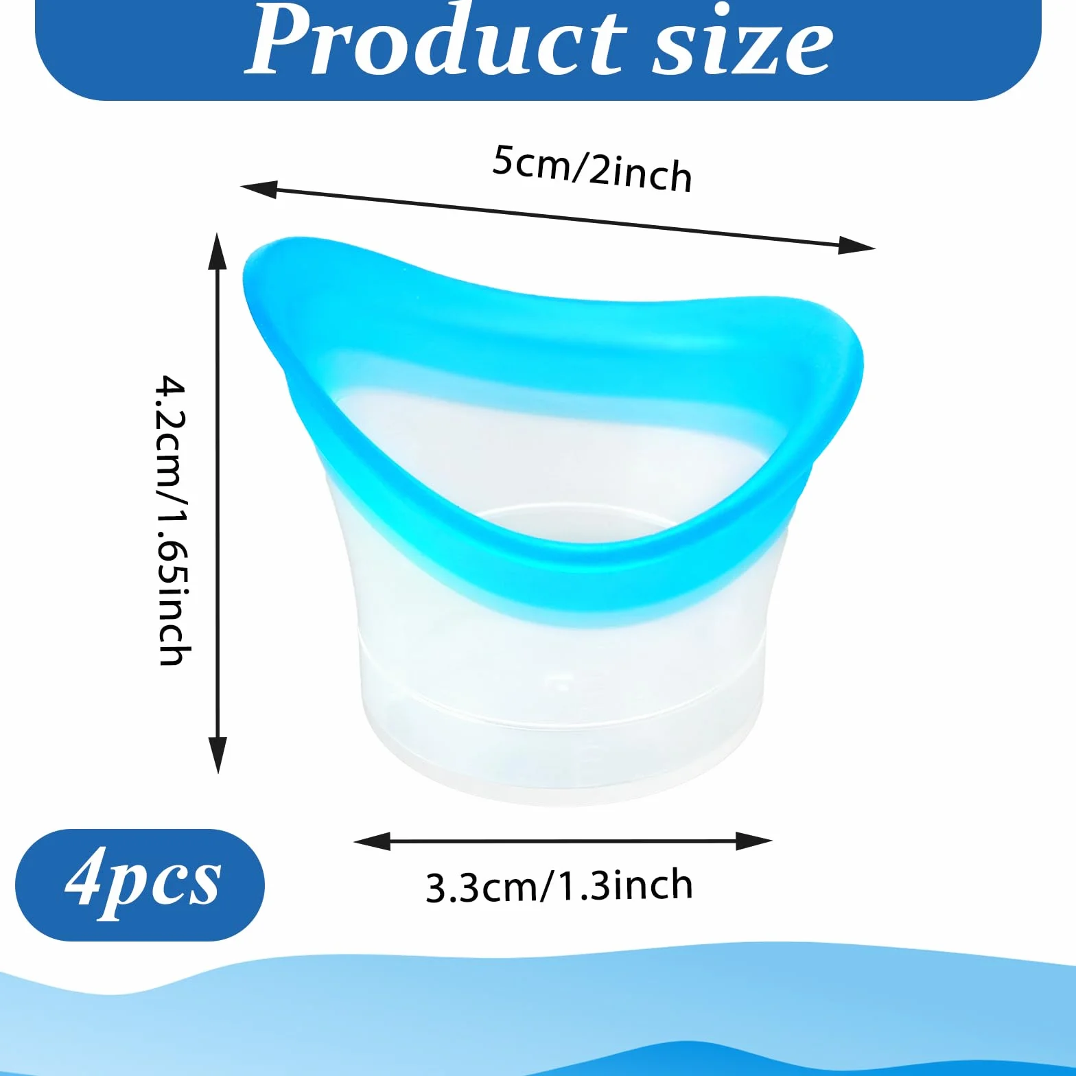 Bandeja de ducha reutilizable de silicona para lavado de ojos, 4 piezas 10ml, herramienta de limpieza portátil