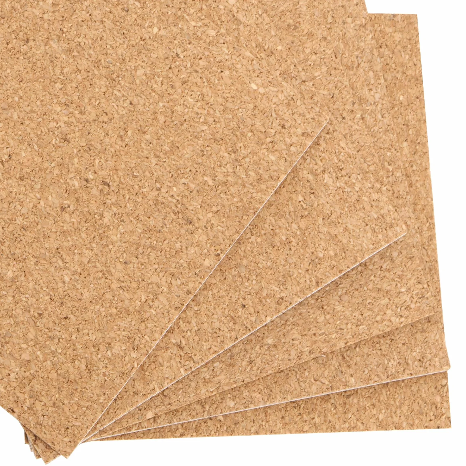 Placas de Corcho Autoadhesivas 10x10 cm 1 mm para Posavasos Bricolaje Decoración