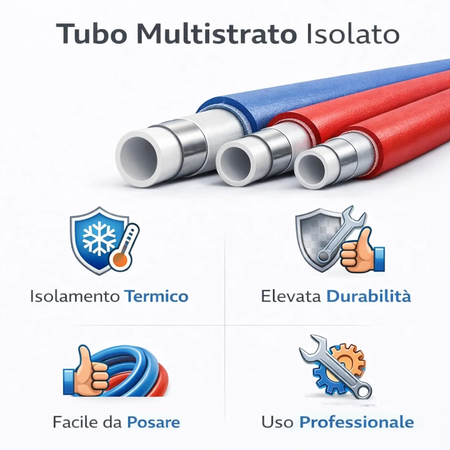 Tubo Multicapa PERT-AL-PERT Aislado Azul 32 mm 25 Metros