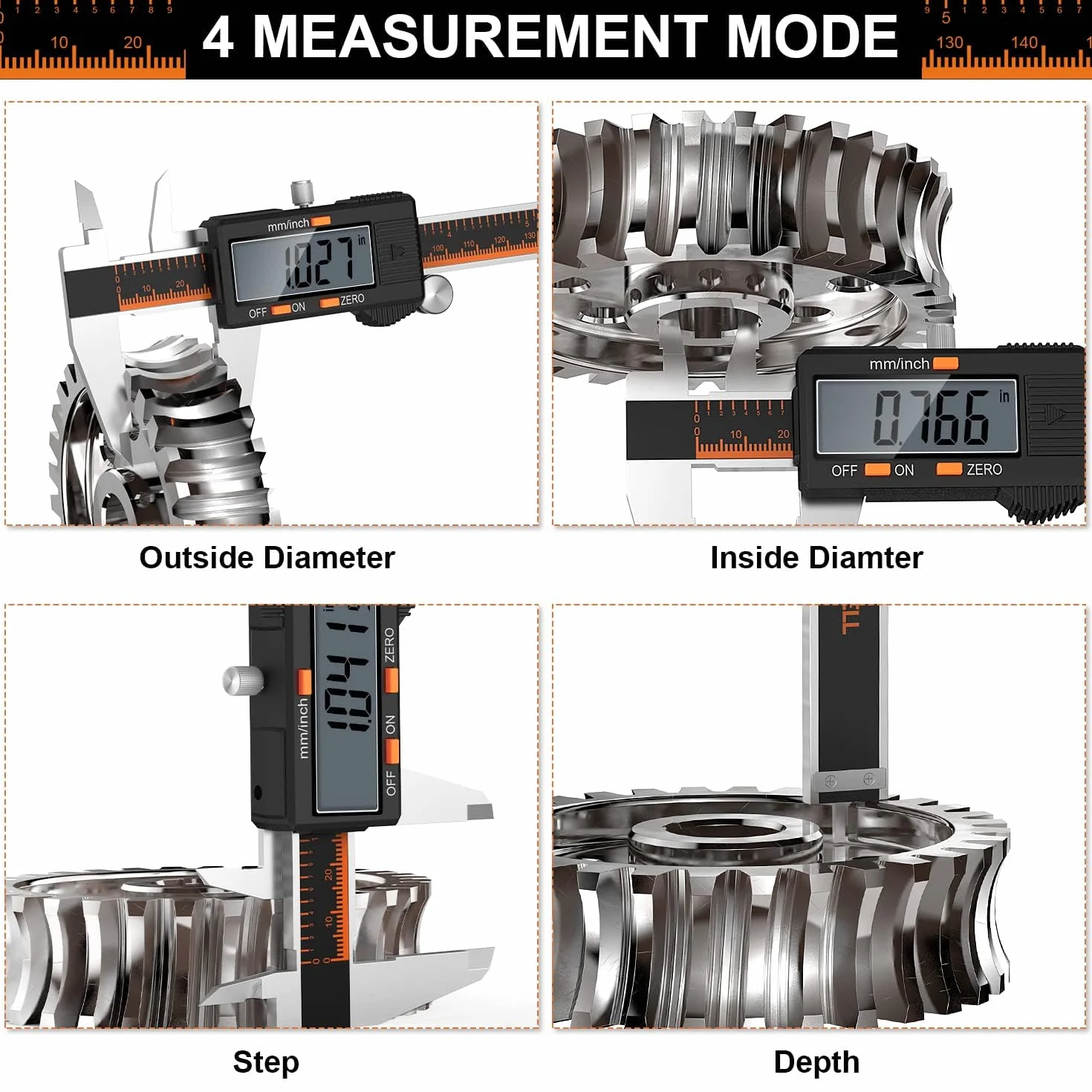 HARDELL Calibre Digital 150mm Pie de Rey Acero Inoxidable con Pantalla LCD