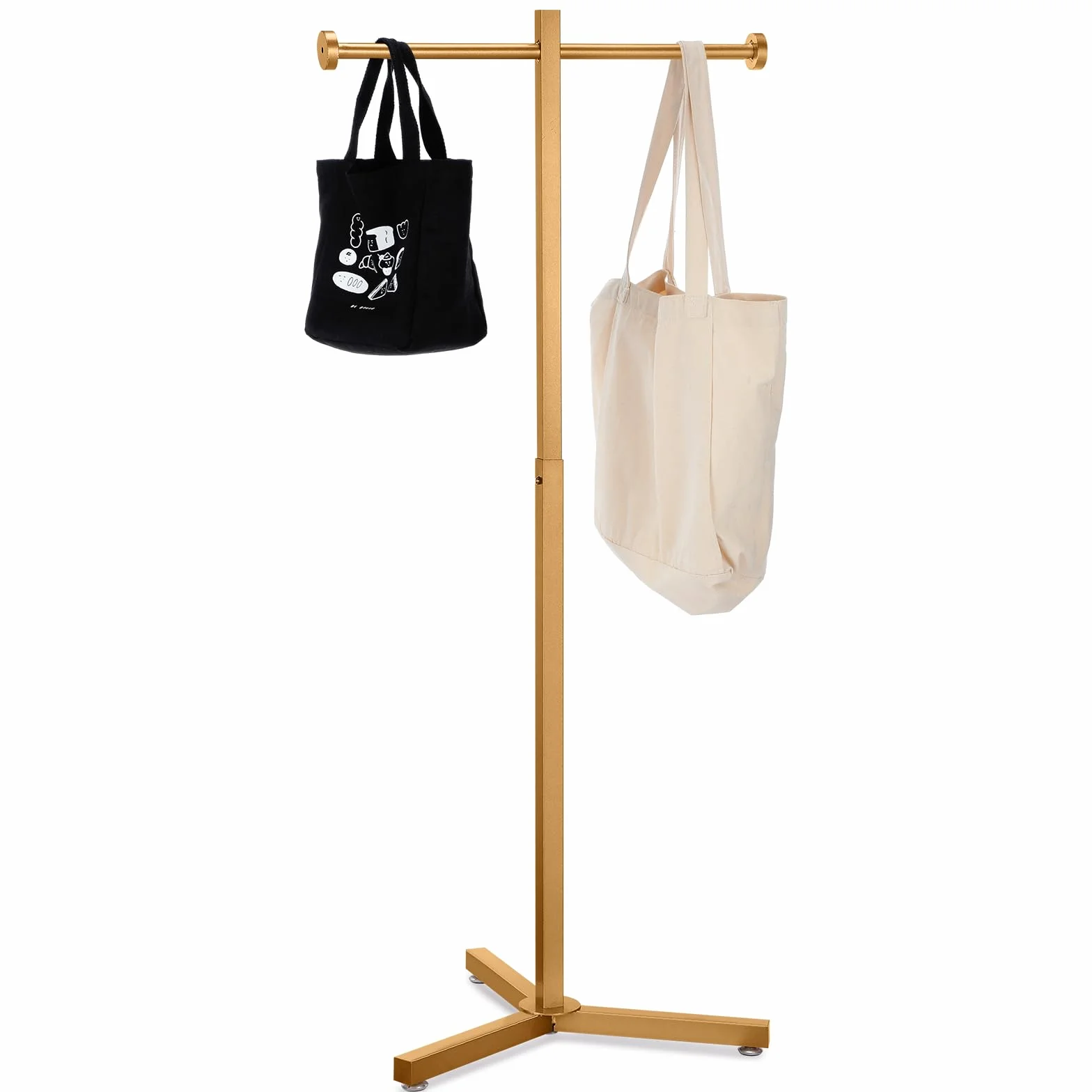 Blulu Estante de Metal Ajustable Resistente para Bolsas de la Compra, Soporte de Exhibición Cromado, 45 Pulgadas