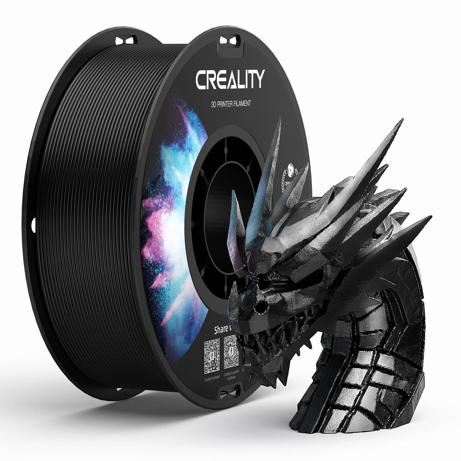 Creality PETG Filamento 1.75mm 1kg Negro para Impresora 3D FDM Alta Precisión Dimensional +/- 0,02 mm