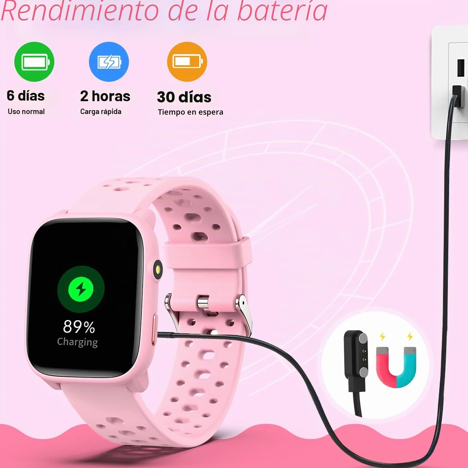Reloj Inteligente Niños Niñas Sin App Necesaria, 1,83" Smartwatch Niños con Podómetro, Resistente al Agua IP68, Reloj Monitor Cardiaco y Sueño, Despertador, Juegos de Rompecabezas (Rosa)