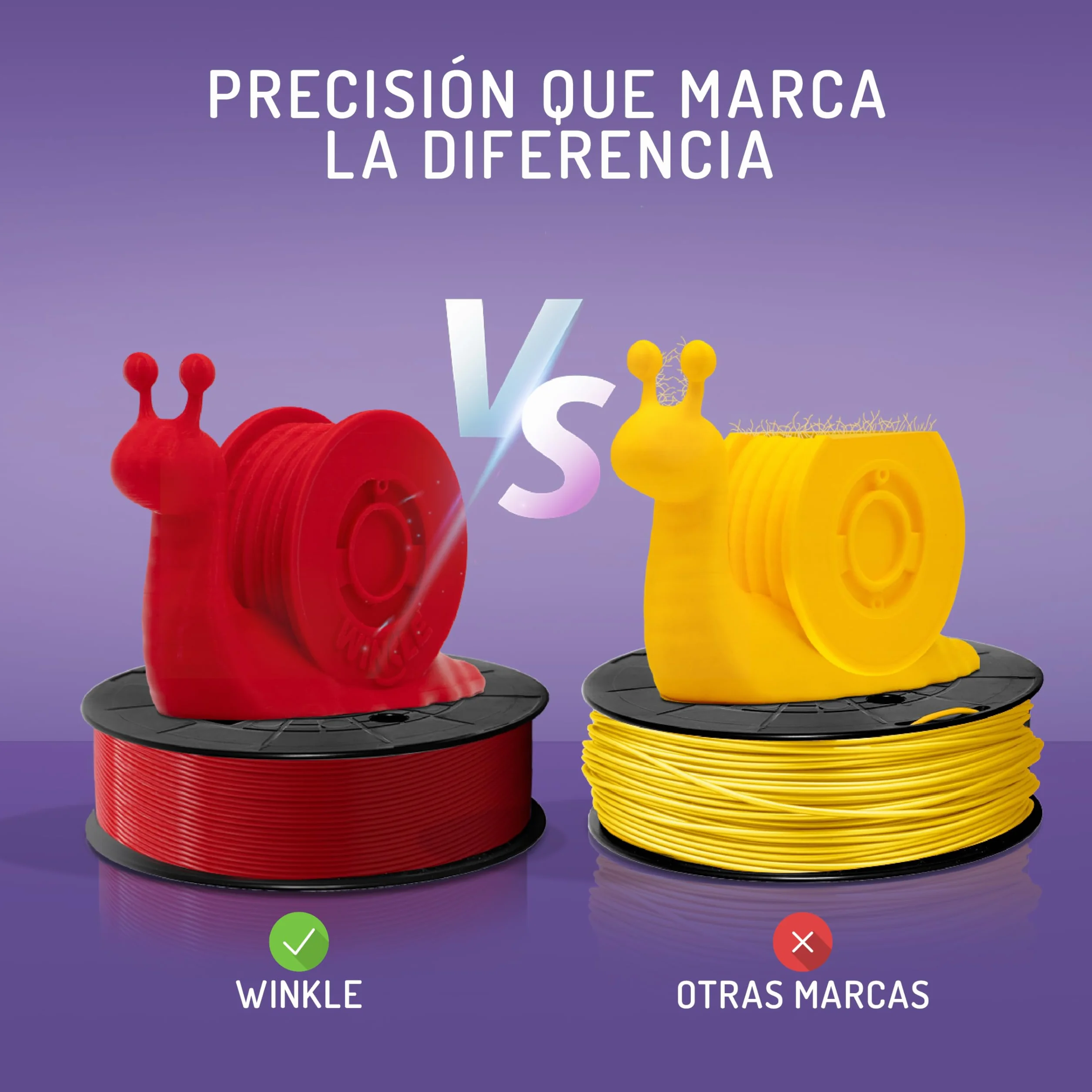 WINKLE Filamento PLA HD Amarillo Canario 1,75mm 300g Bobina Compatible Impresoras 3D