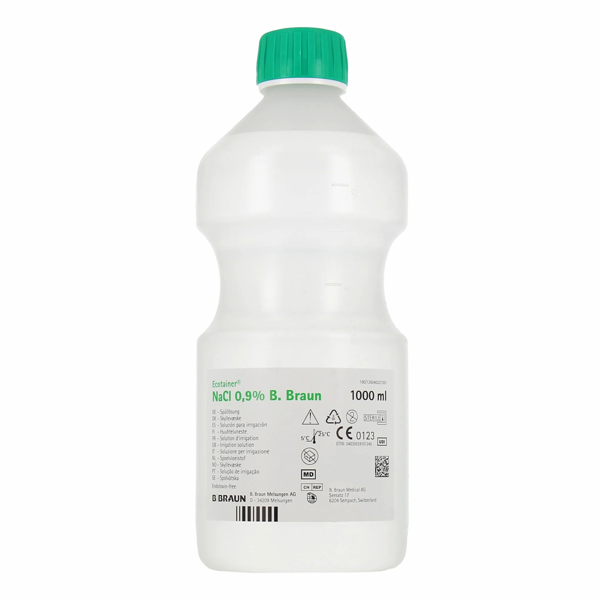 B. Braun Solución salina fisiológica 0,9% 1 Litro Estéril para uso nasal, ocular y limpieza de heridas