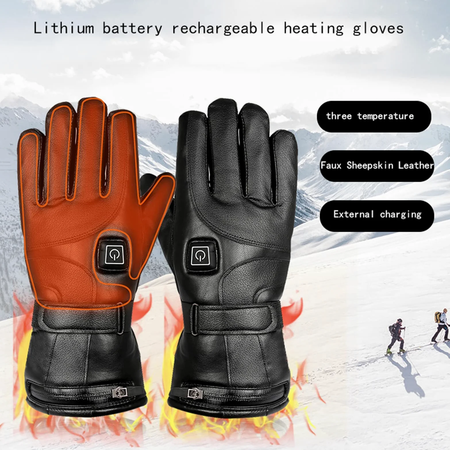 CHEWYNP Guantes de Invierno para Hombres y Mujeres: Guantes Impermeables y cálidos para Clima frío, Guantes térmicos con Dedo de Pantalla táctil 3 Niveles de calefacción 4000 mAH para Moto