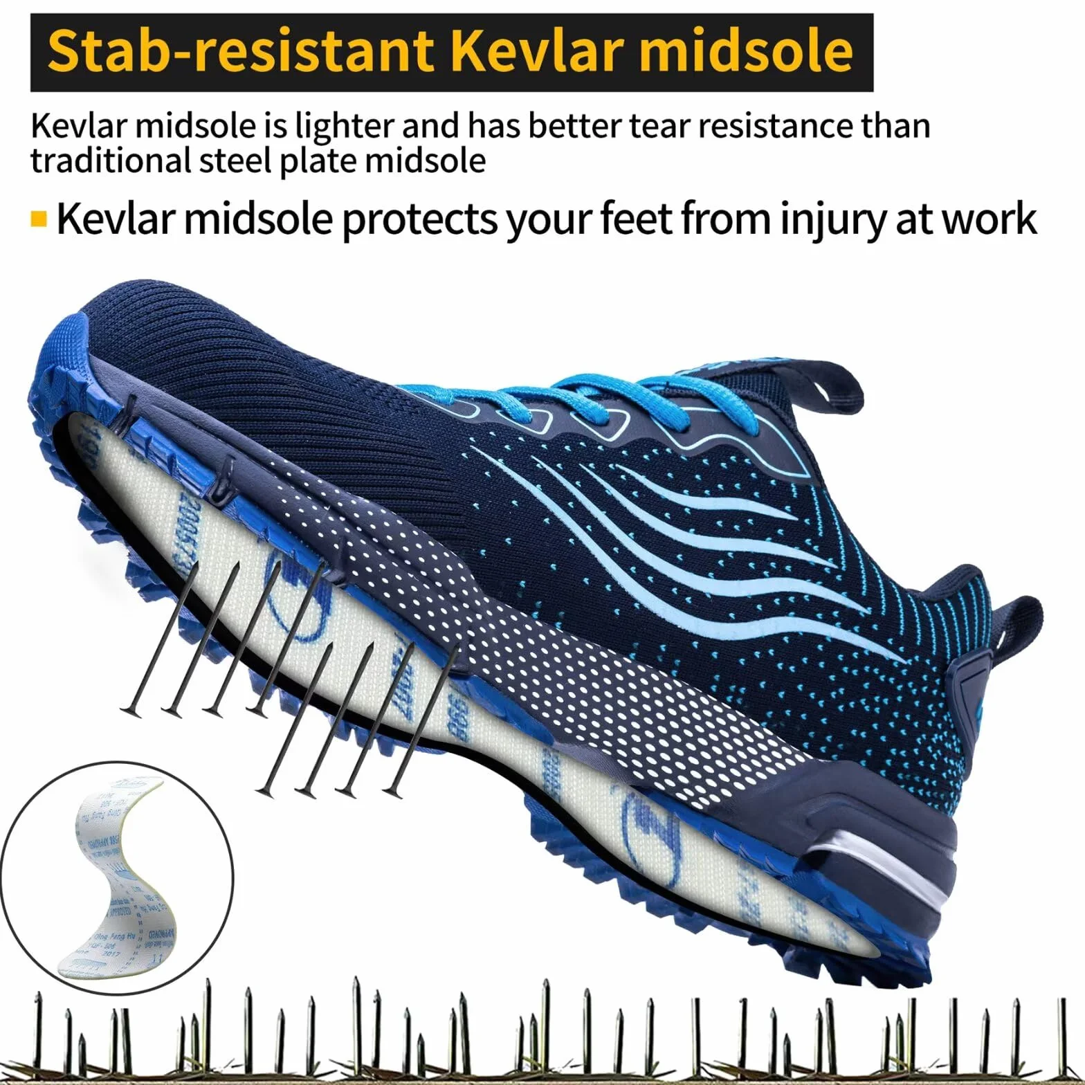Zapatos de Seguridad para Hombre Mujer Zapatillas Trabajo Comodo Ligero Calzado de Seguridad con Punta de Acero Transpirable