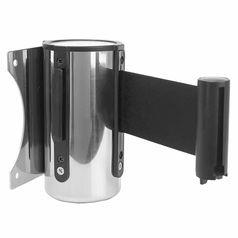 Barrera retráctil de pared 2 m negro